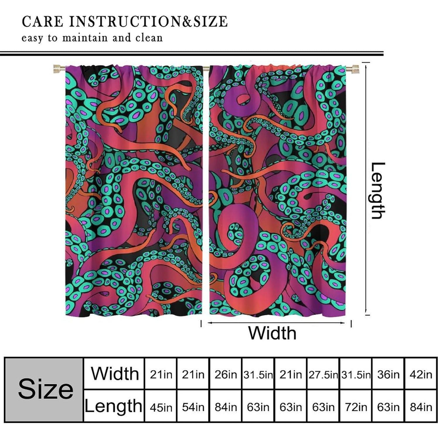 Cortinas AAVEUP Pulpo 2 Paneles 53x113 cm Decorativas