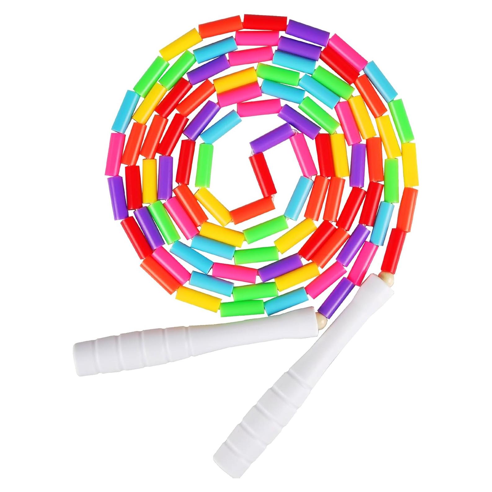 Cuerda de Saltar con Perlas Fezog 2 Paquetes Arcoíris 2.13m