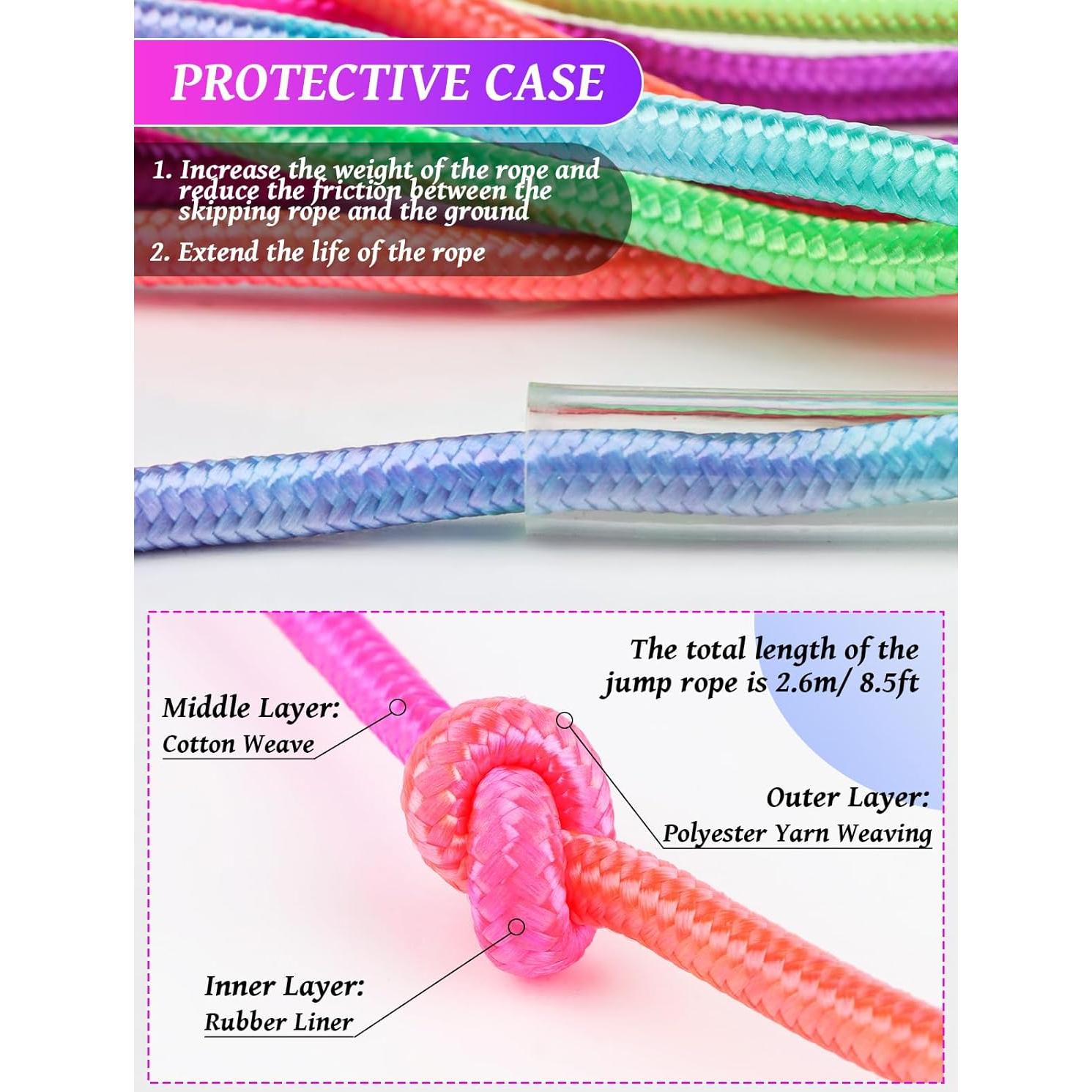 Cuerda de Saltar Ajustable Lorvain para Niños 2.6m con Mango de Madera