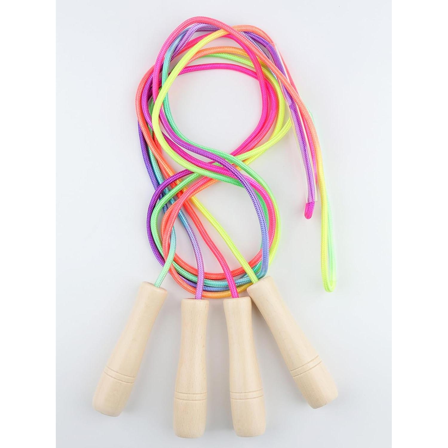 Cuerda de Saltar Ajustable Lorvain para Niños 2.6m con Mango de Madera