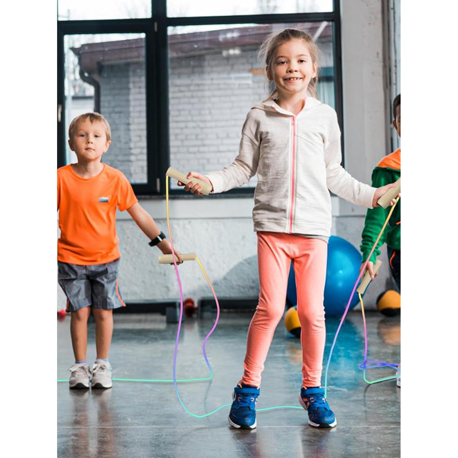 Cuerda de Saltar Ajustable Lorvain para Niños 2.6m con Mango de Madera