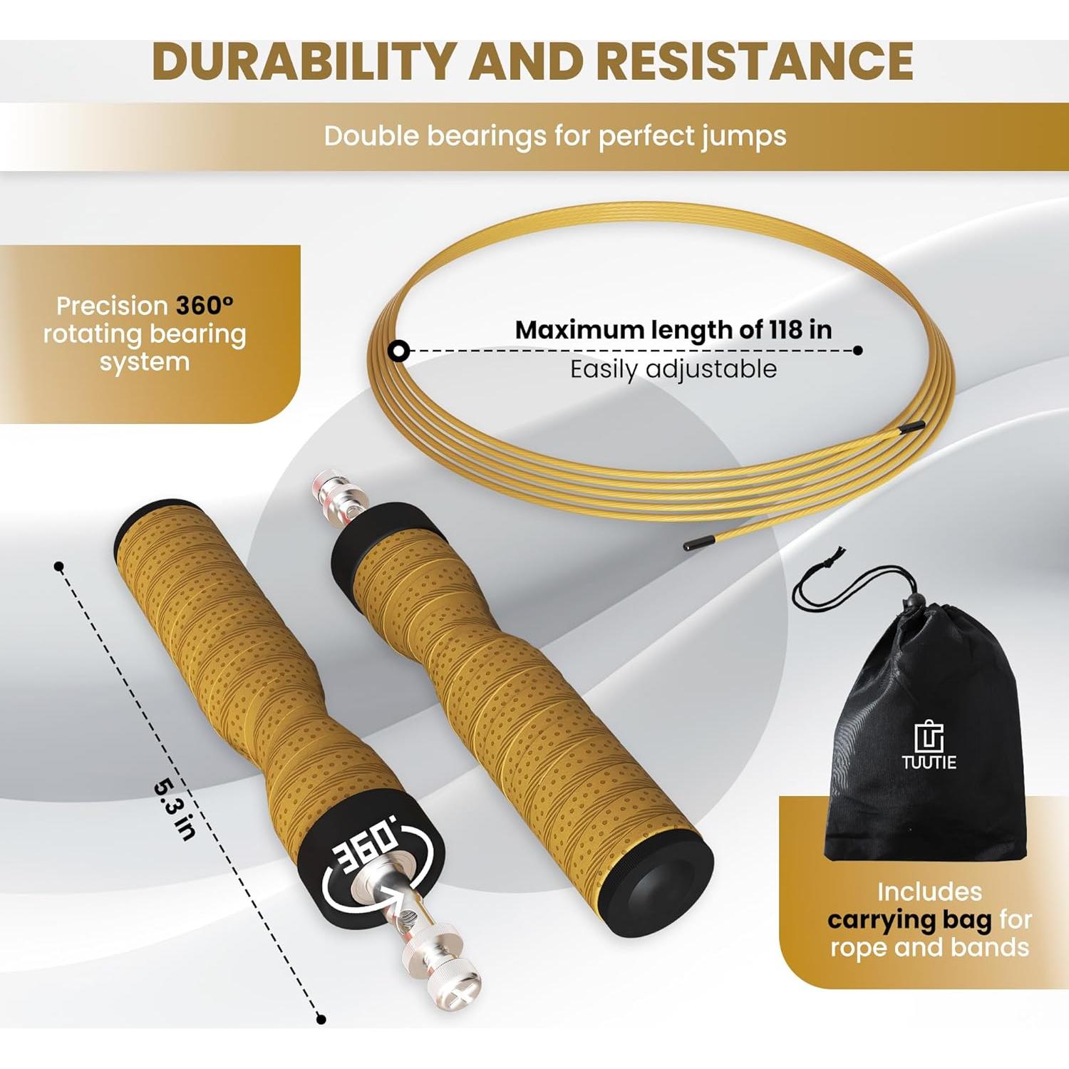 Cuerda de Salto TUUTIE Ajustable para Fitness y Cardio - Rojo