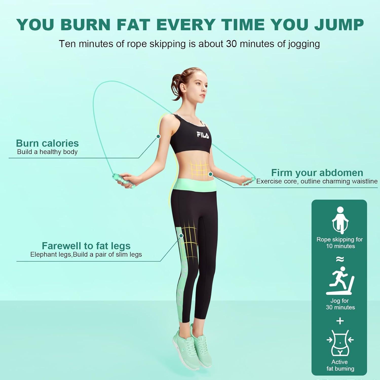 Cuerda de Salto AUMCDIK Ajustable con Peso para Fitness