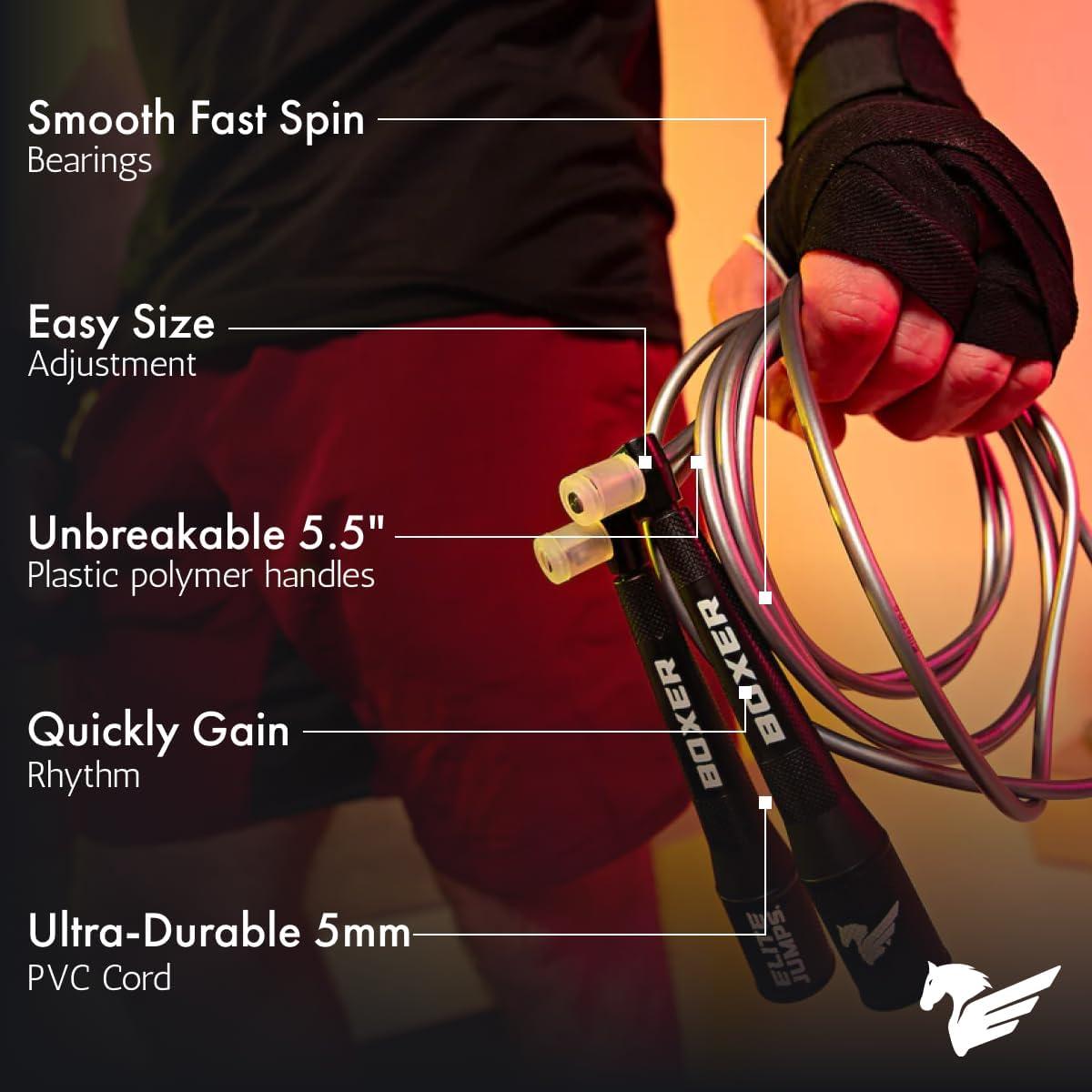 Cuerda de Salto EliteSRS Boxer 3.0 PVC 3.05m Antideslizante