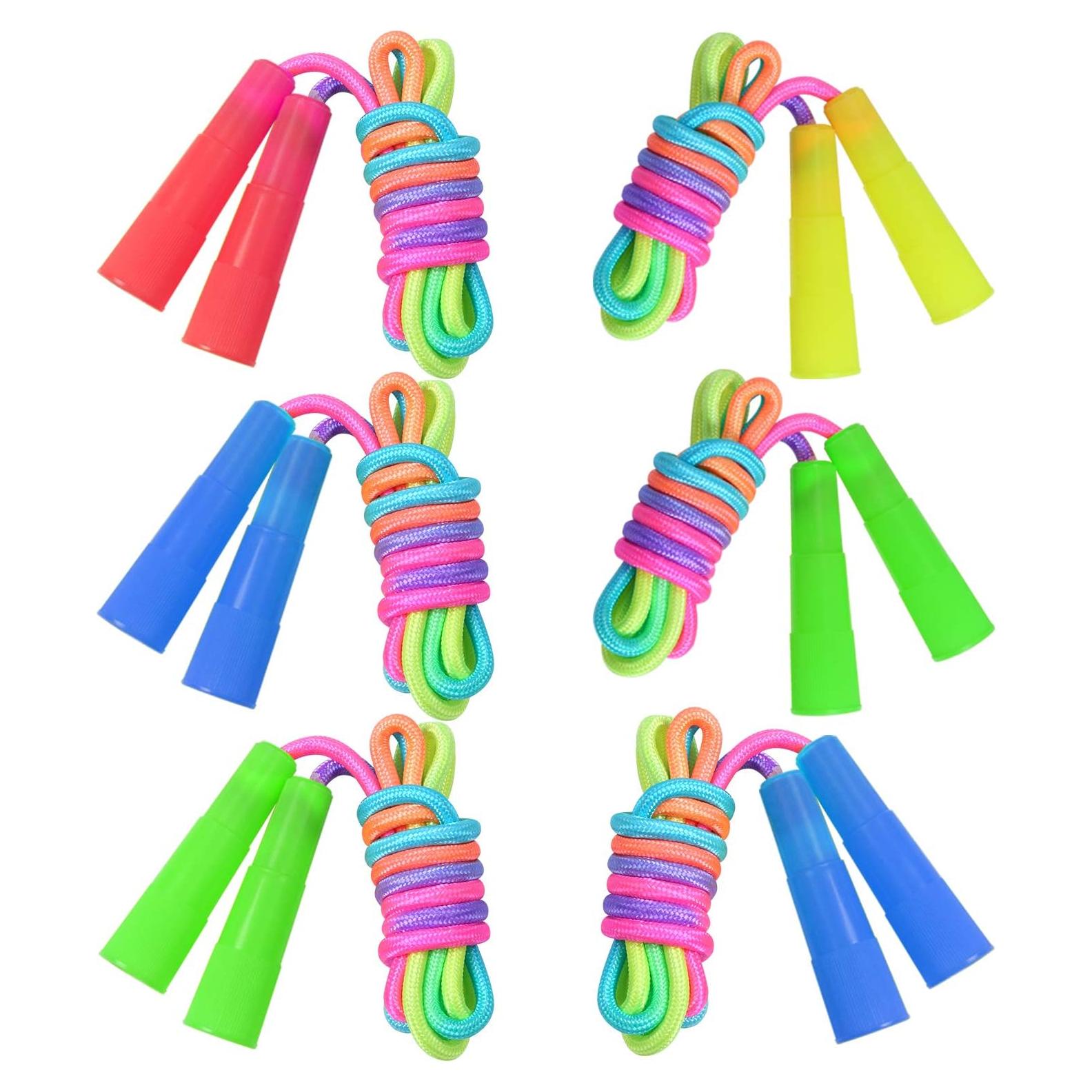 Set de 6 Cuerdas de Saltar Ajustables Elcoho Arcoíris 2.18m