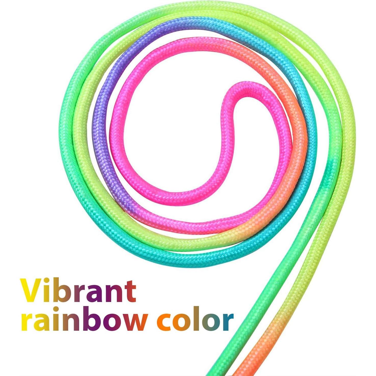 Set de 6 Cuerdas de Saltar Ajustables Elcoho Arcoíris 2.18m