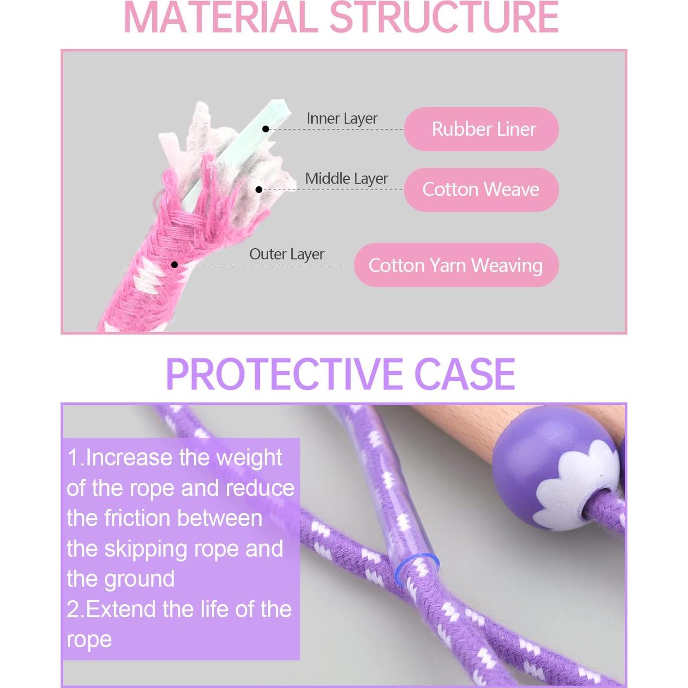Cuerda de saltar ajustable Lorvain para niños - 2.6m