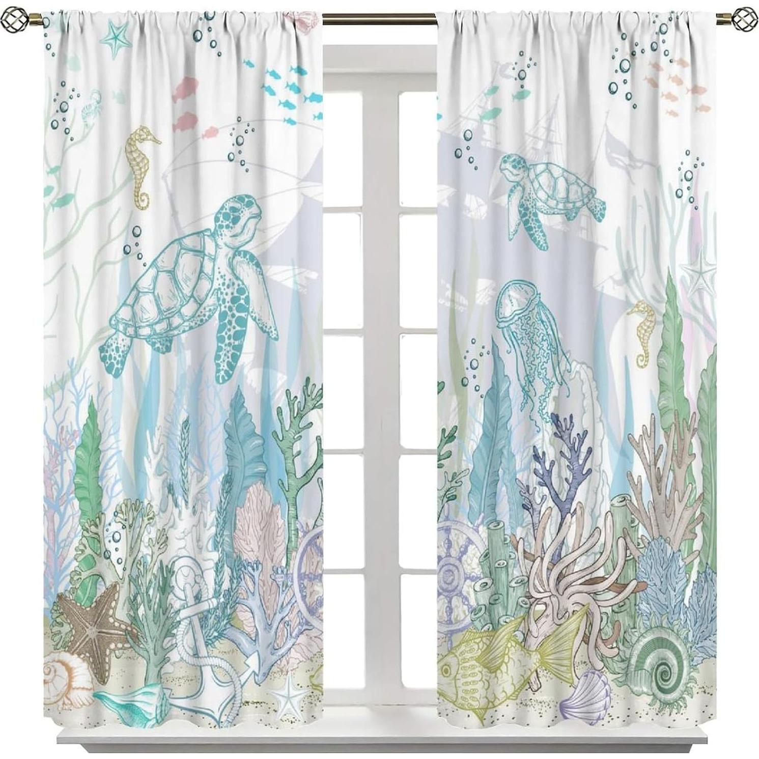 Cortinas AAVEUP Acuarela Tortuga Marina 54x114cm 30% Luz