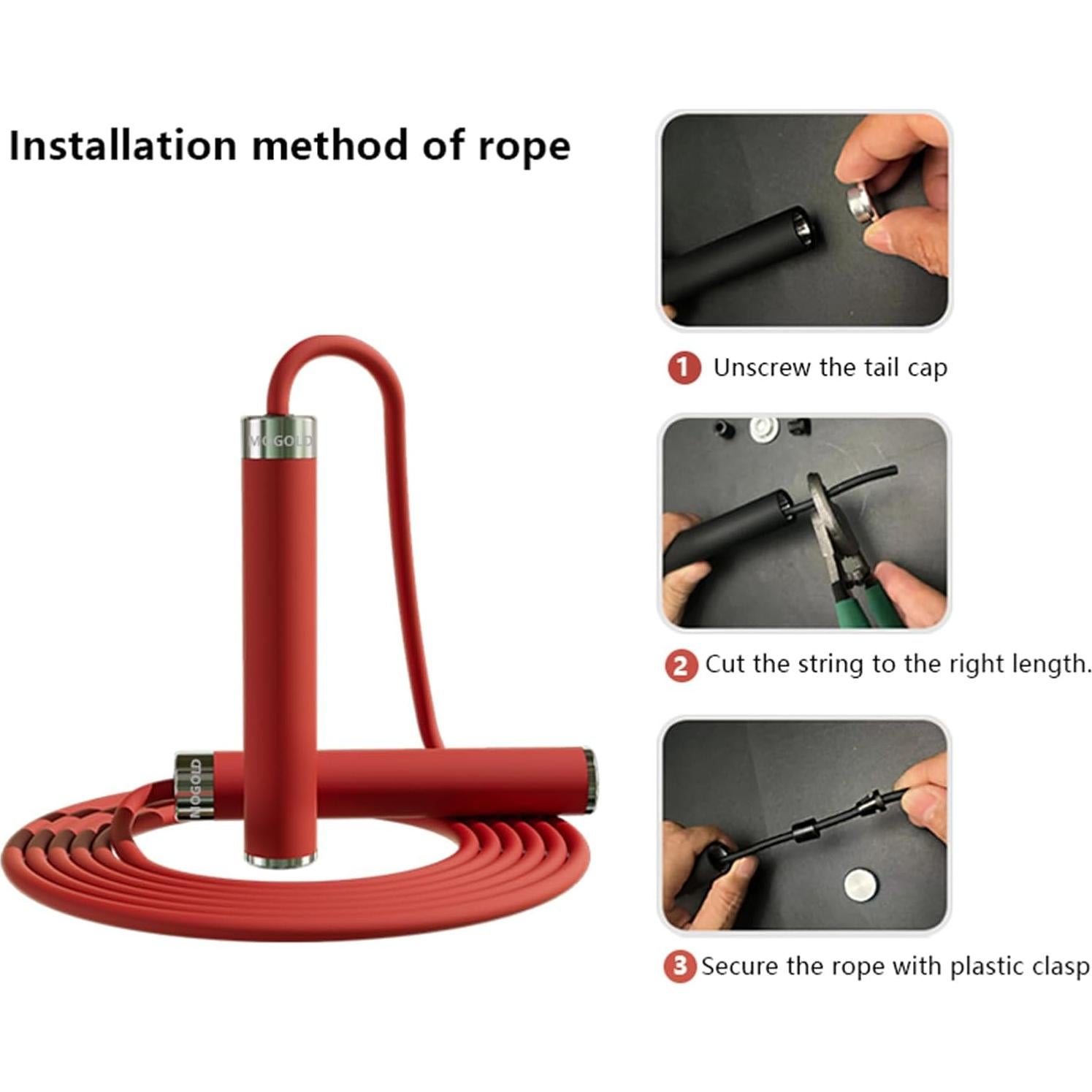 Cuerda de Salto Ajustable MOGOLD PVC Antienredos 3m