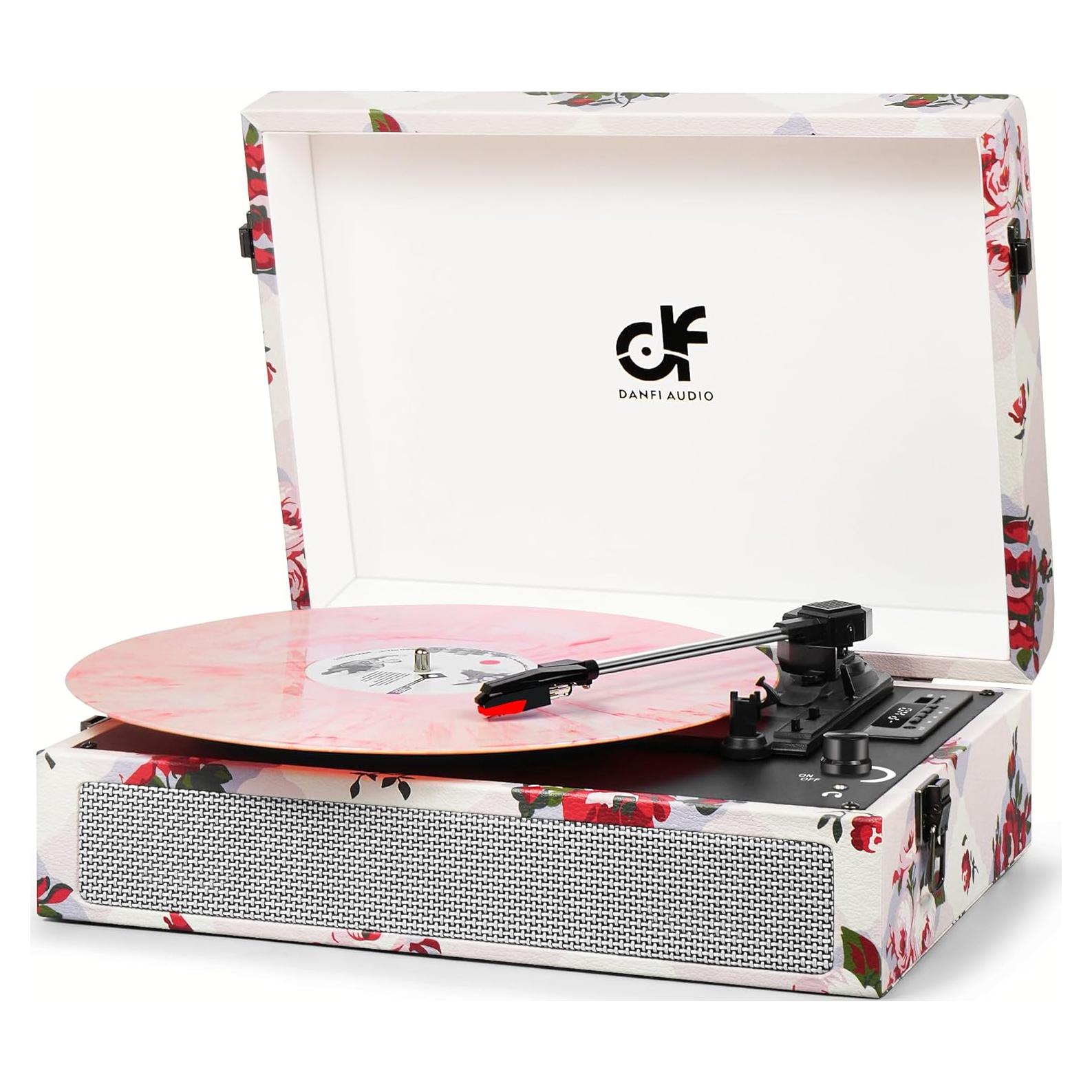 Reproductor de Vinilo Bluetooth DANFI AUDIO TE-012CK Rosa Retro