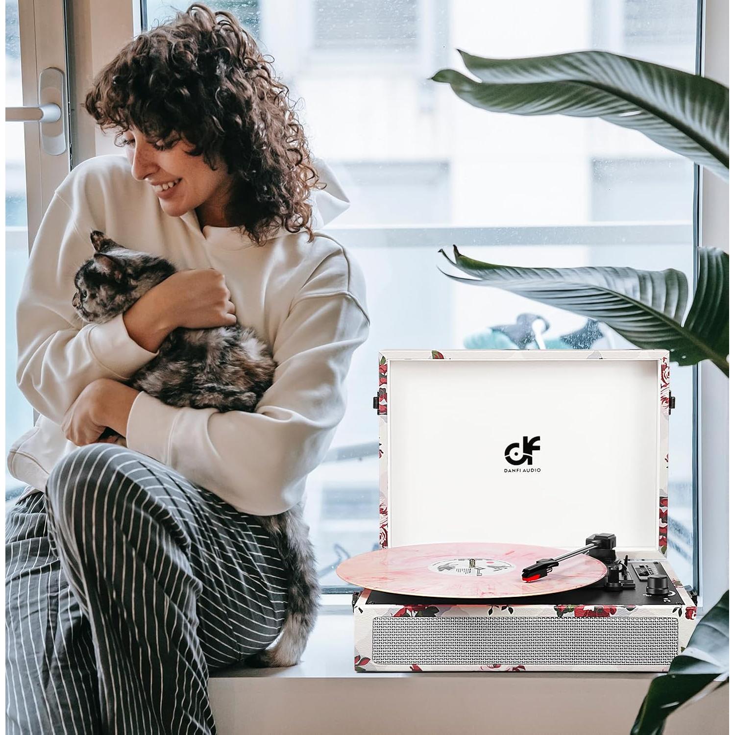 Reproductor de Vinilo Bluetooth DANFI AUDIO TE-012CK Rosa Retro