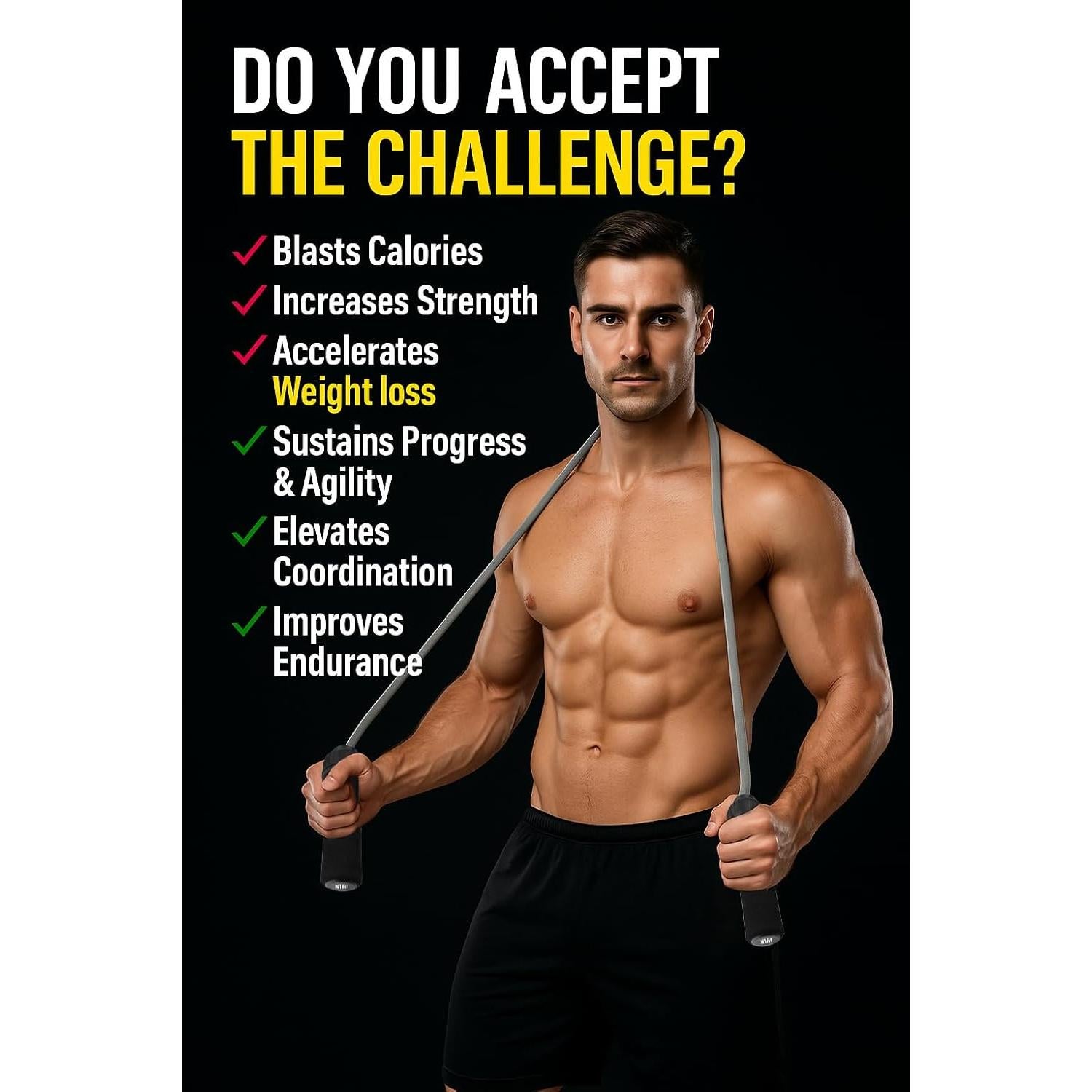 Cuerda de Salto con Peso N1Fit 0.45kg Ajustable para Fitness