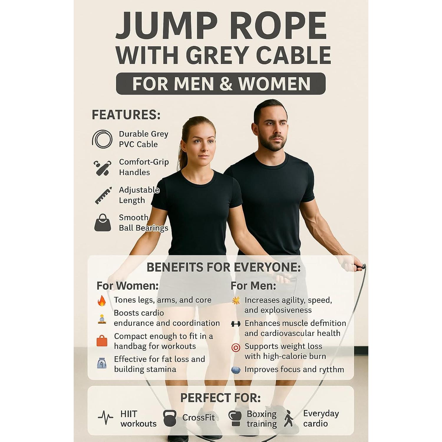 Cuerda de Salto con Peso N1Fit 0.45kg Ajustable para Fitness