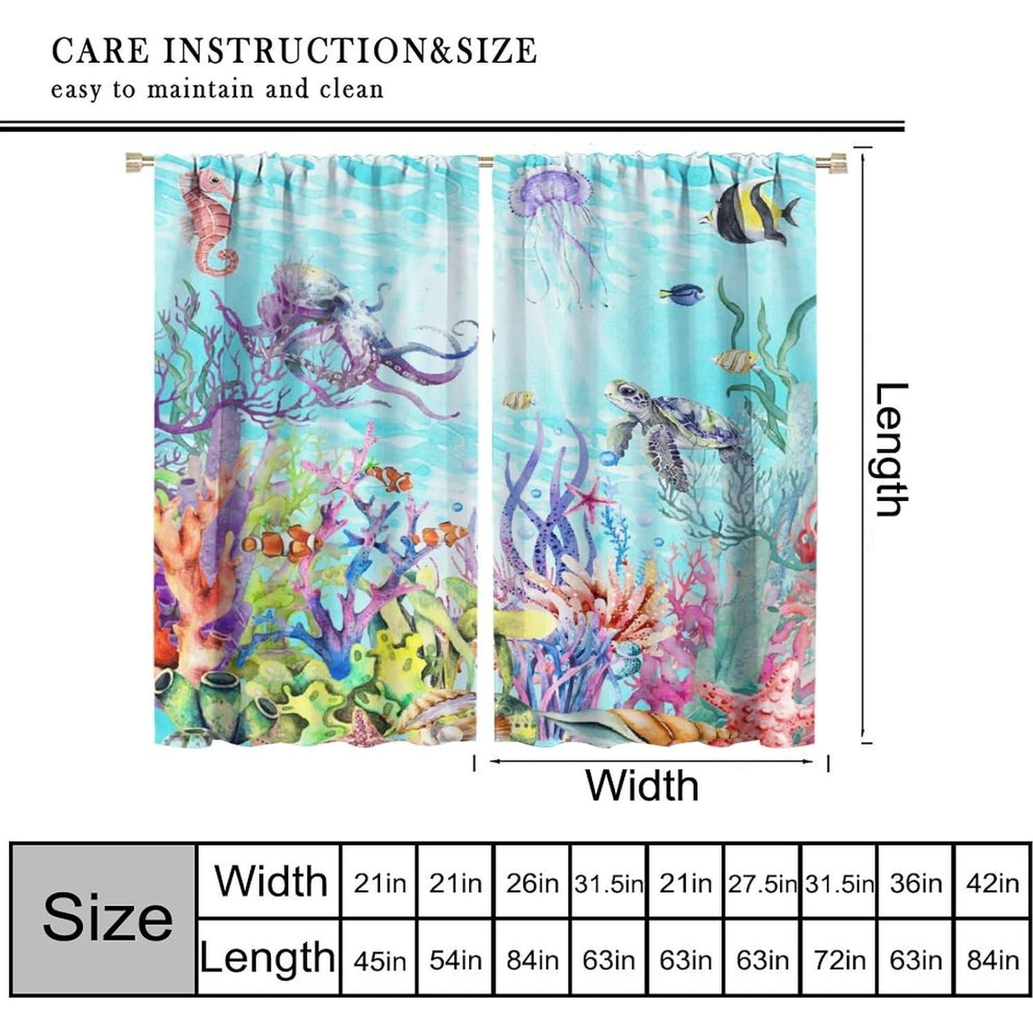 Cortinas Blackout AAVEUP Animales del Mar 2 Paneles 53x160cm