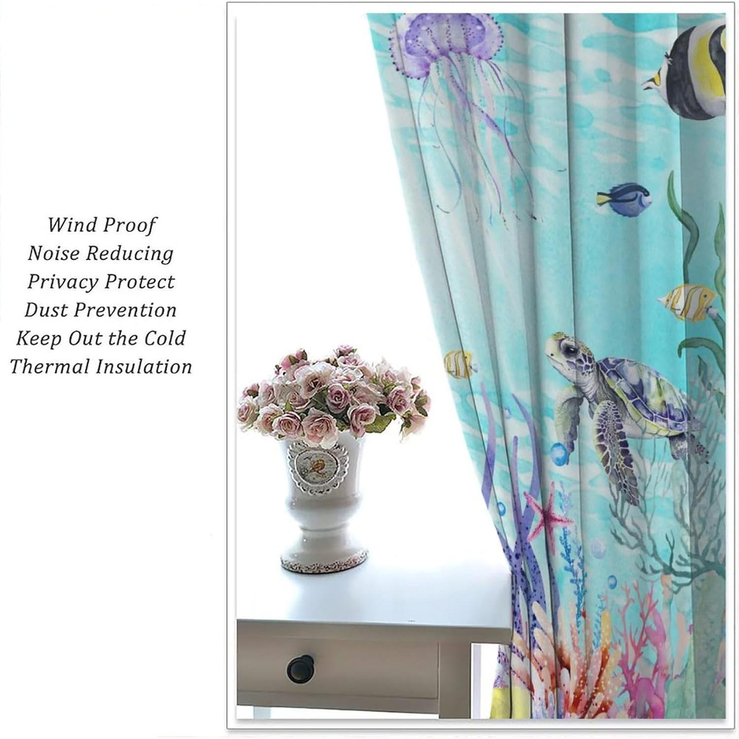 Cortinas Blackout AAVEUP Animales del Mar 2 Paneles 53x160cm