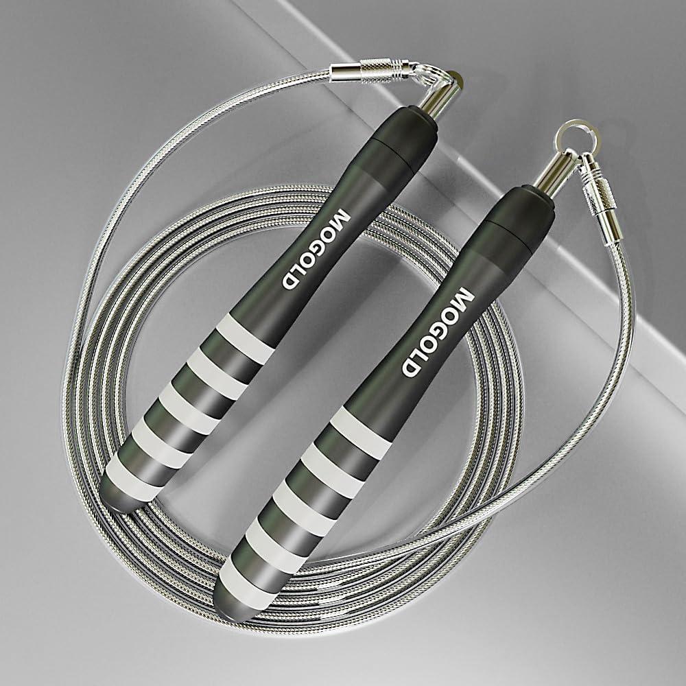 Cuerda de Salto Ajustable MOGOLD con 2 Cables para CrossFit