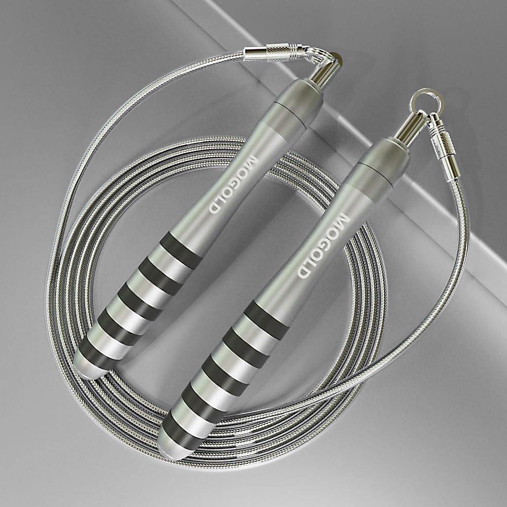 Cuerda de Salto Ajustable MOGOLD con 2 Cables para CrossFit