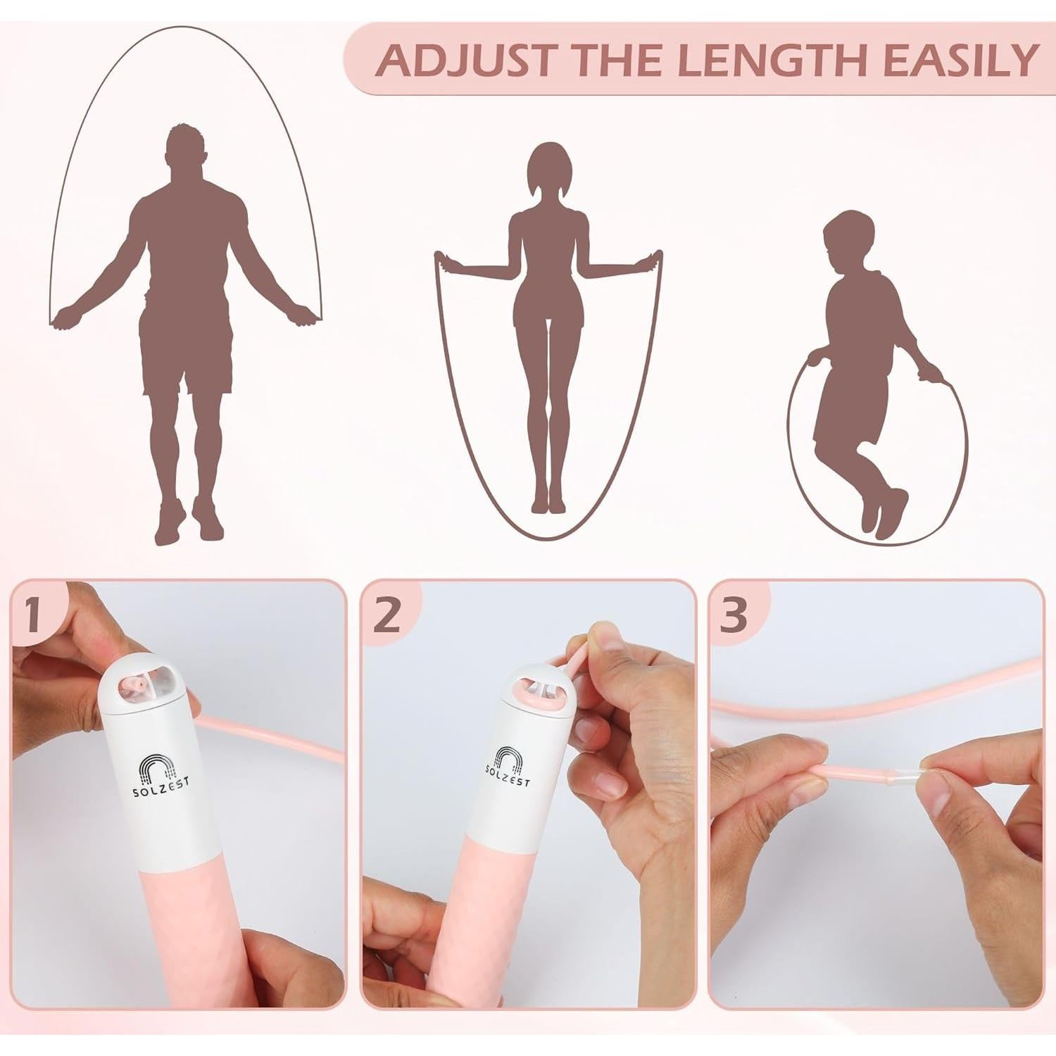 Cuerda de Salto Ajustable Solzest con Contador Digital LED