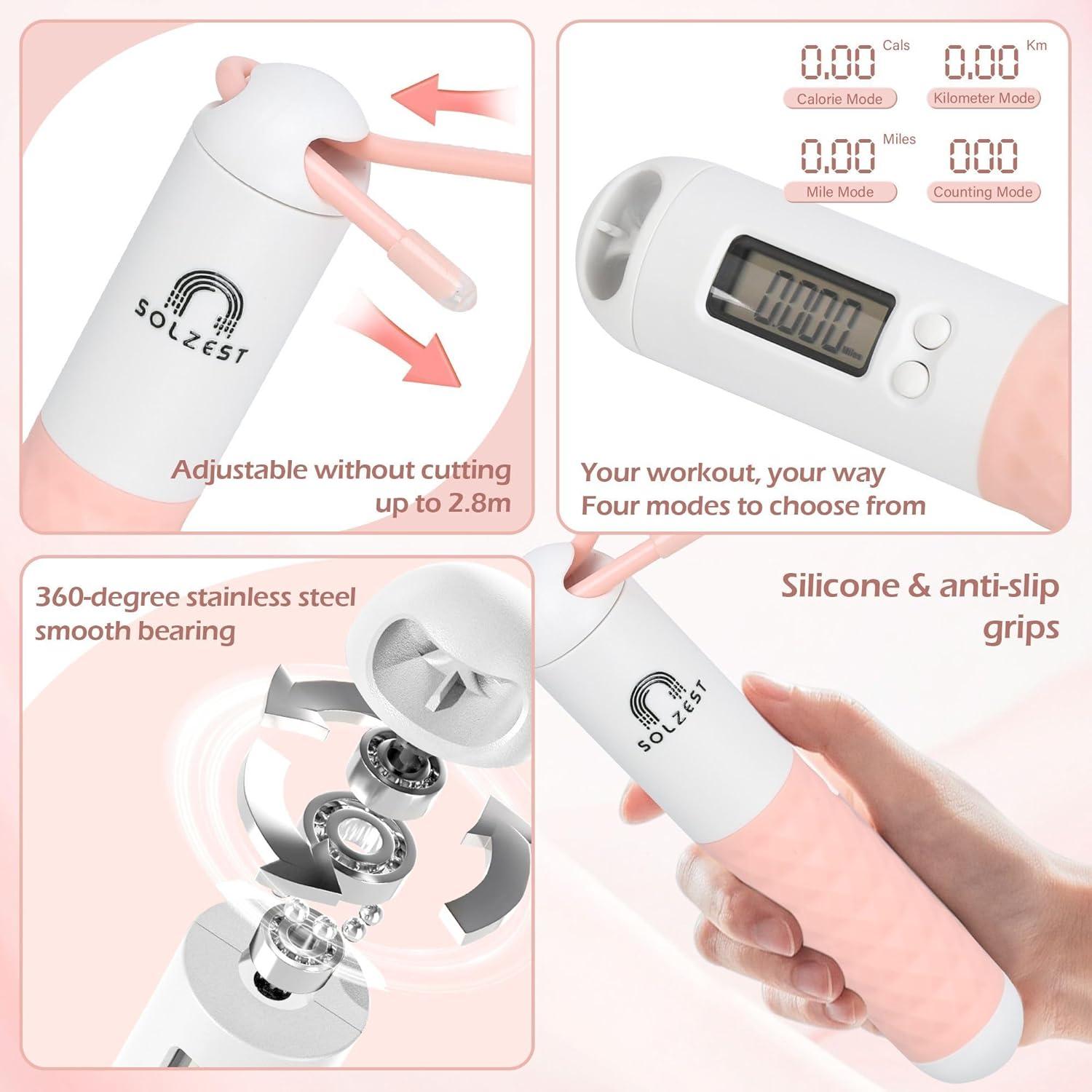 Cuerda de Salto Ajustable Solzest con Contador Digital LED