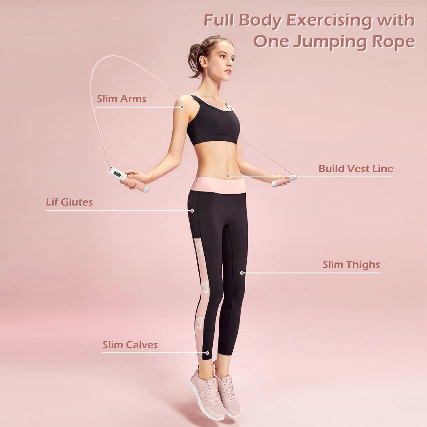 Cuerda de Salto Ajustable Solzest con Contador Digital LED