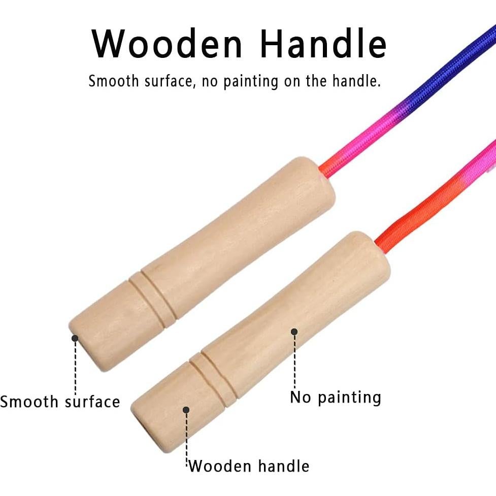 Cuerda de saltar 5 m ACEONE con mango de madera arcoíris