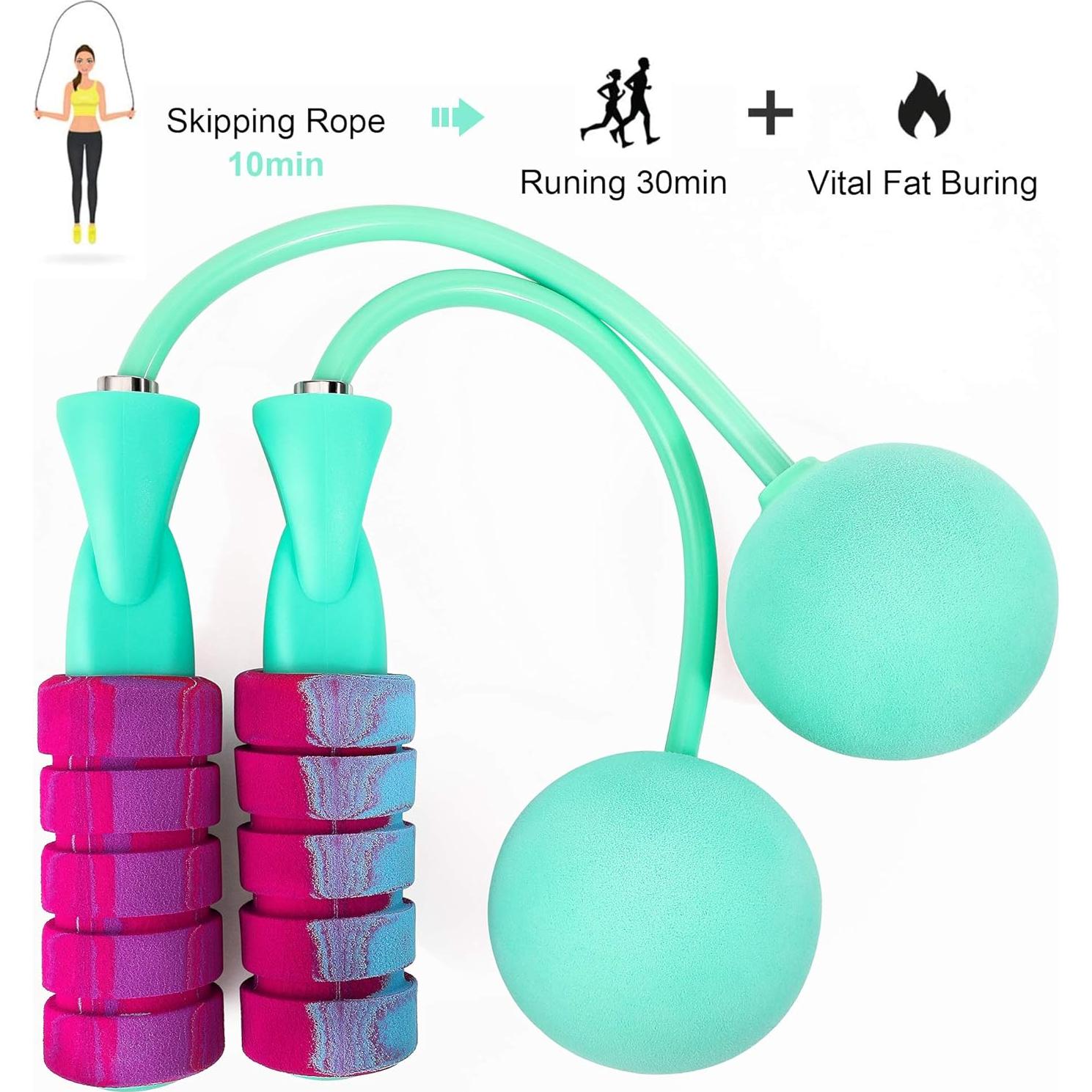 Cuerda de Saltar APLUGTEK con Peso y Sin Enredos - Verde