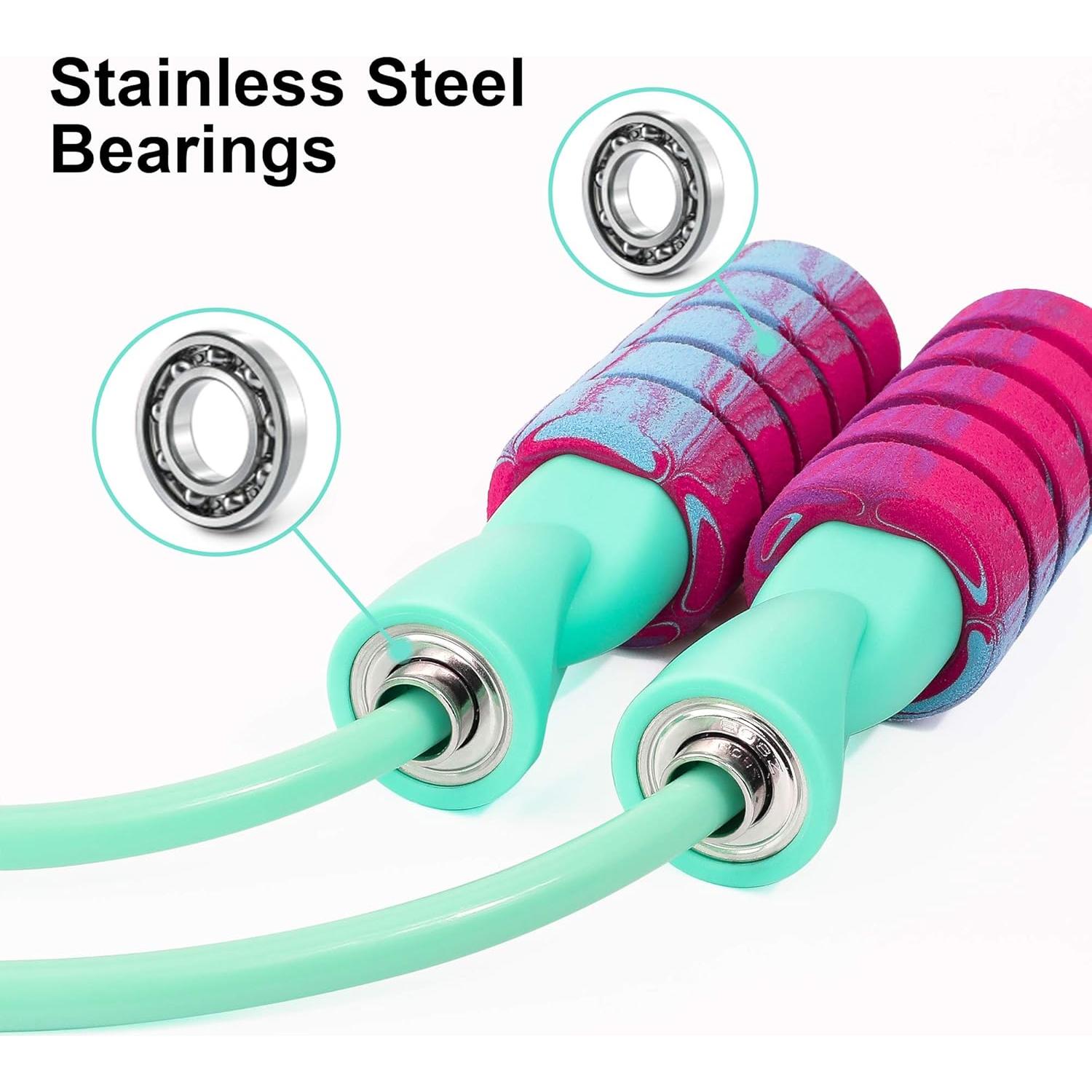 Cuerda de Saltar APLUGTEK con Peso y Sin Enredos - Verde