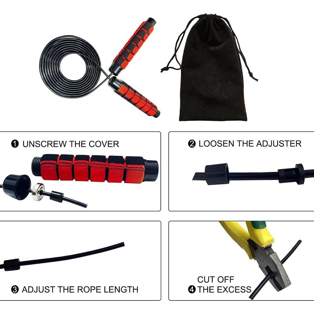 Cuerda de Salto Ajustable DYDSTRNG con Rodamientos para Fitness