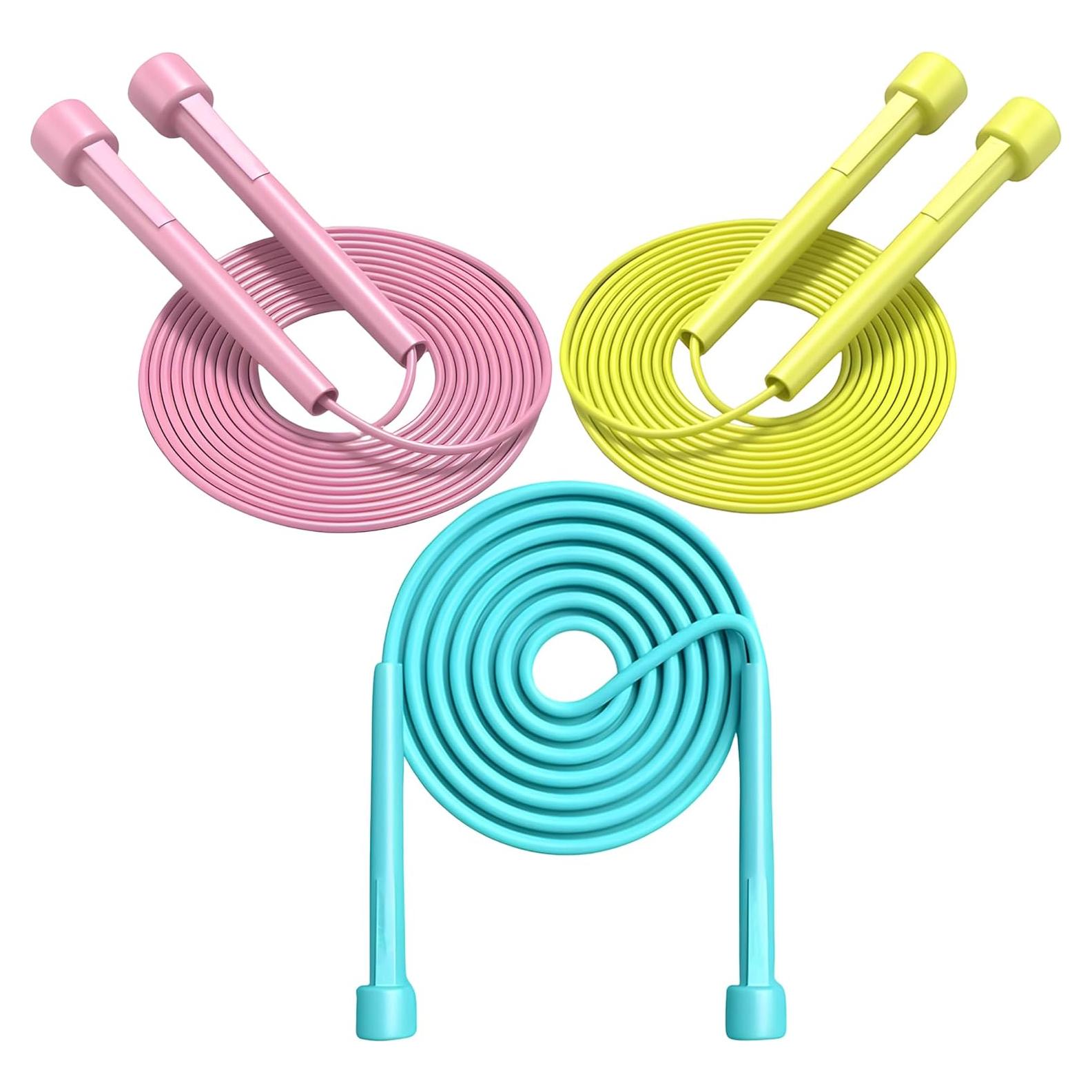Cuerda de Saltar Ajustable Sufeasdf para Niños y Mujeres - 3 Piezas