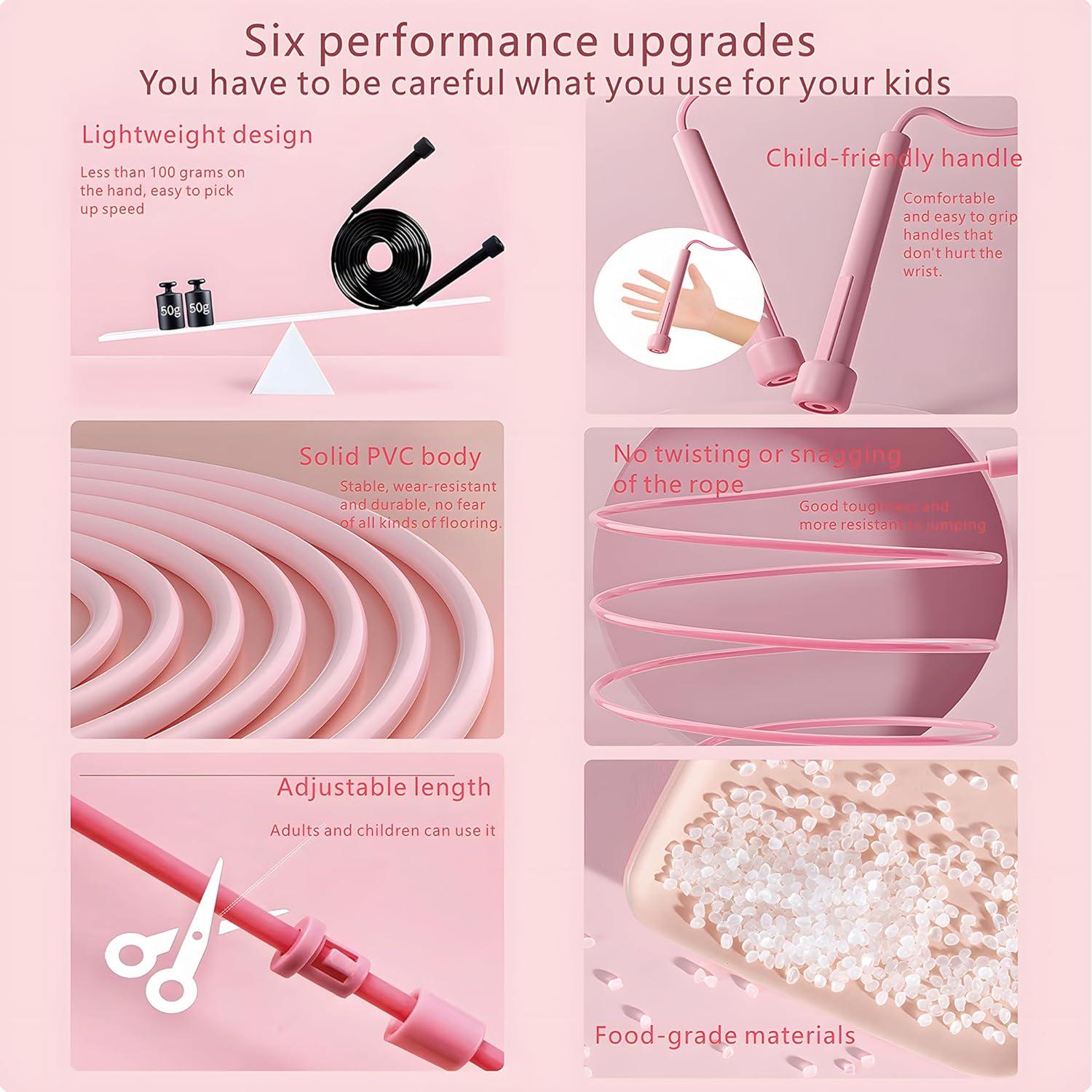 Cuerda de Saltar Ajustable Sufeasdf para Niños y Mujeres - 3 Piezas