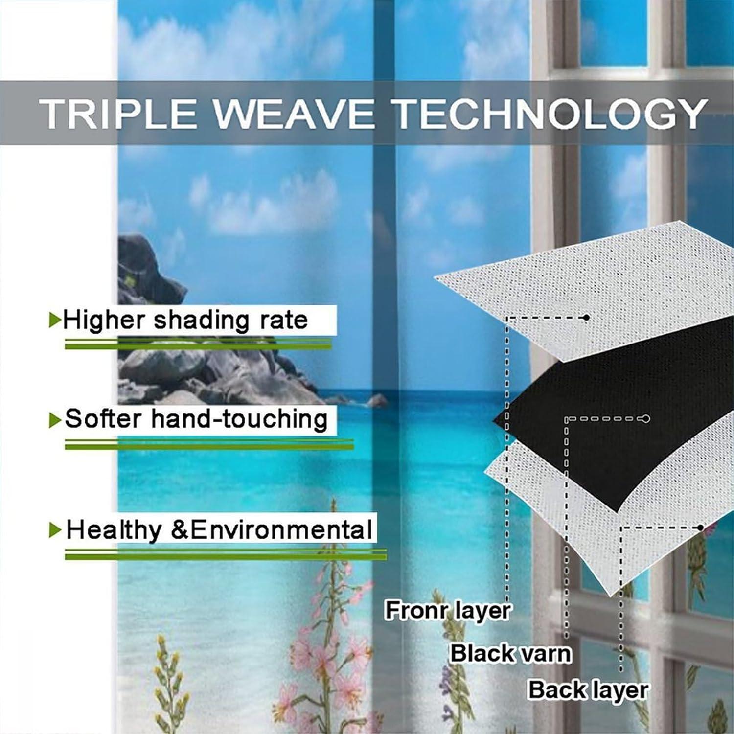 Cortinas de Playa AAVEUP 2 Paneles 53x114 cm Estilo Art Deco