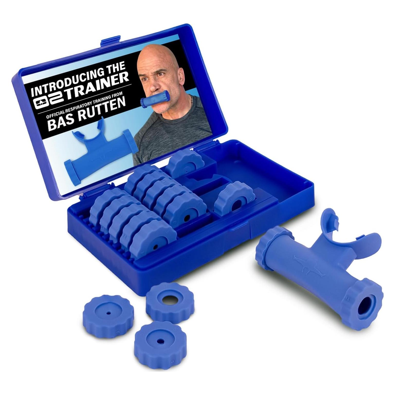 Entrenador Respiratorio Bas Rutten O2Trainer - Azul - 16 Tapas