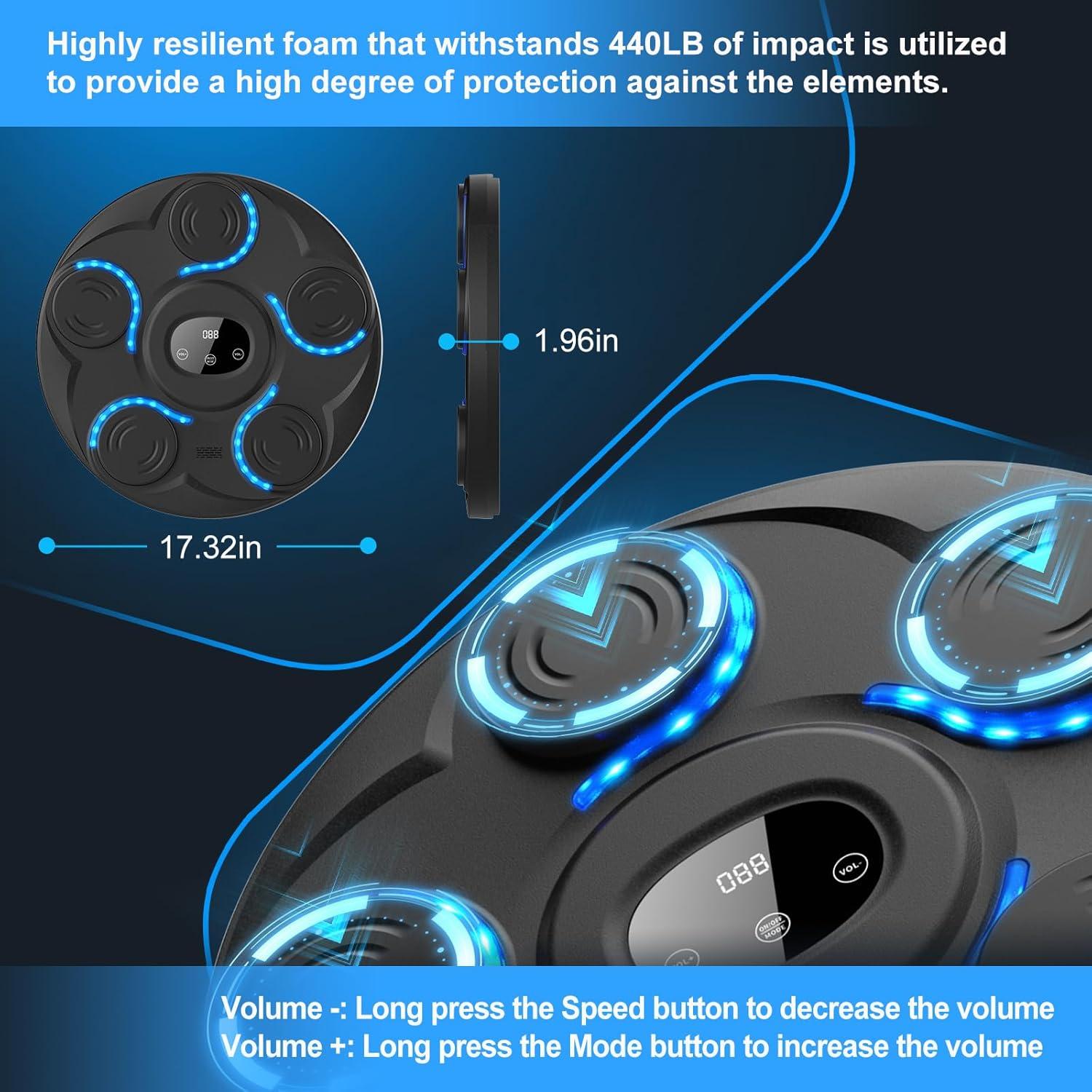 Máquina de Boxeo Musical YHR con Guantes - 5 Objetivos, Bluetooth
