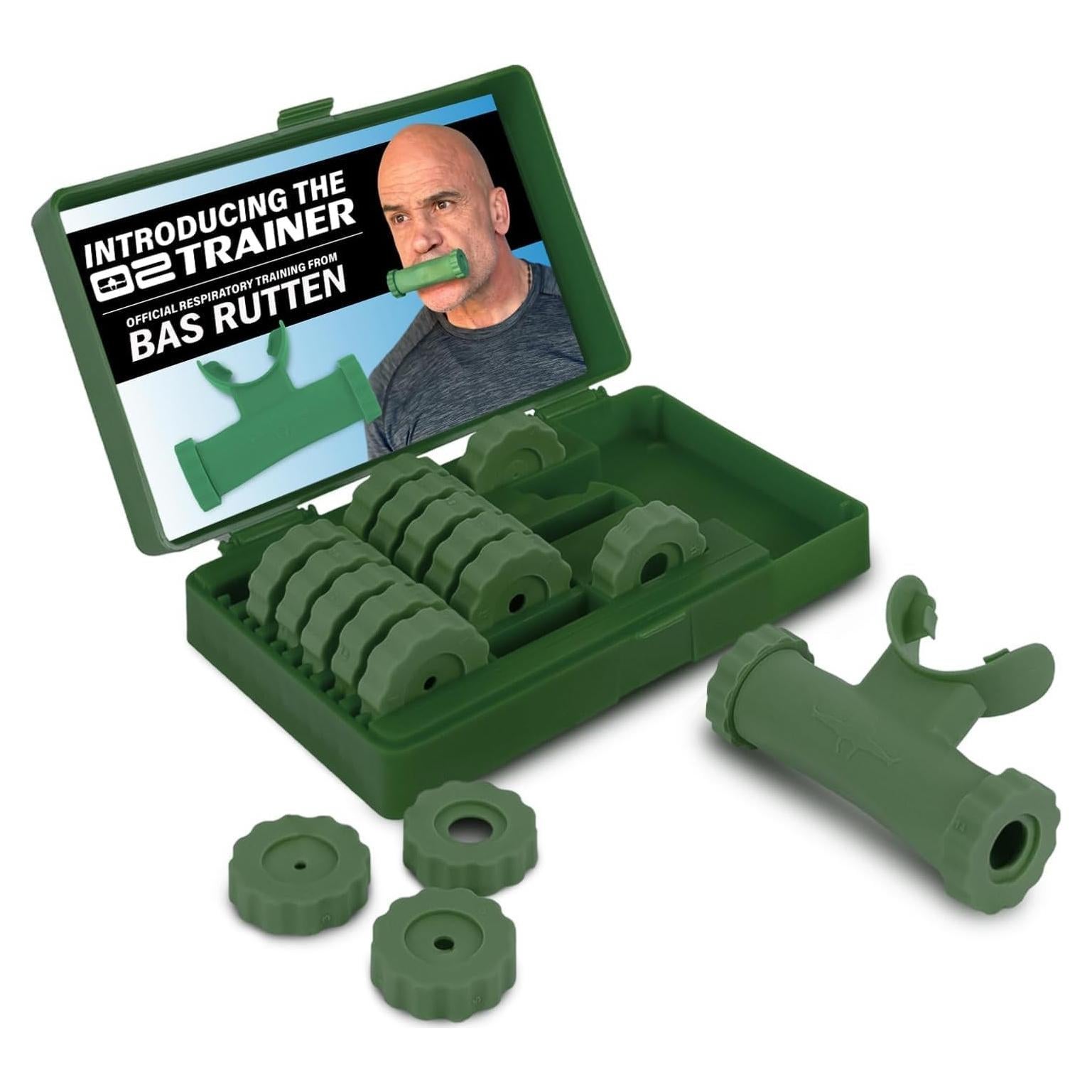 Entrenador Respiratorio O2Trainer Bas Rutten - Verde - 16 Tapas