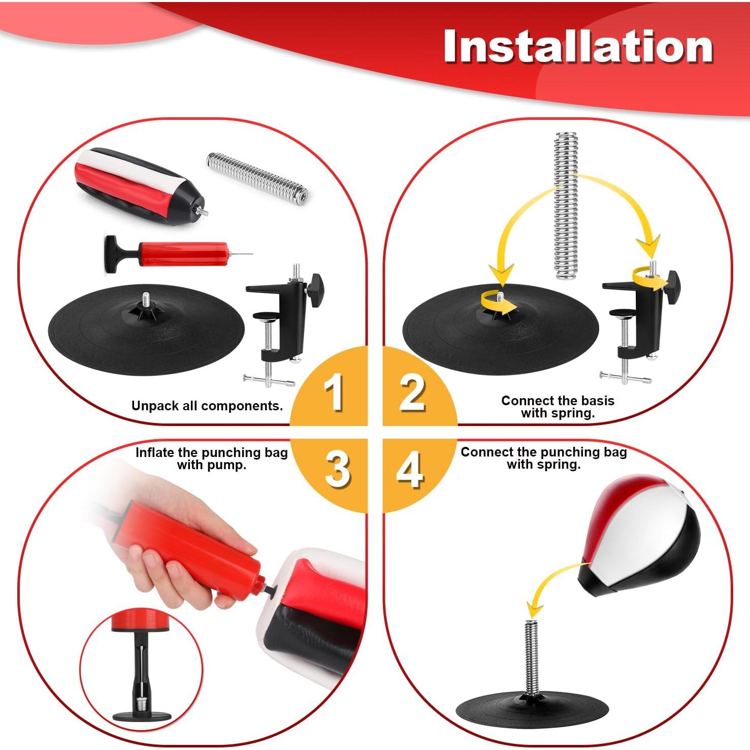 Bolsa de Boxeo de Escritorio YORWHIN con Ventosa y Resorte