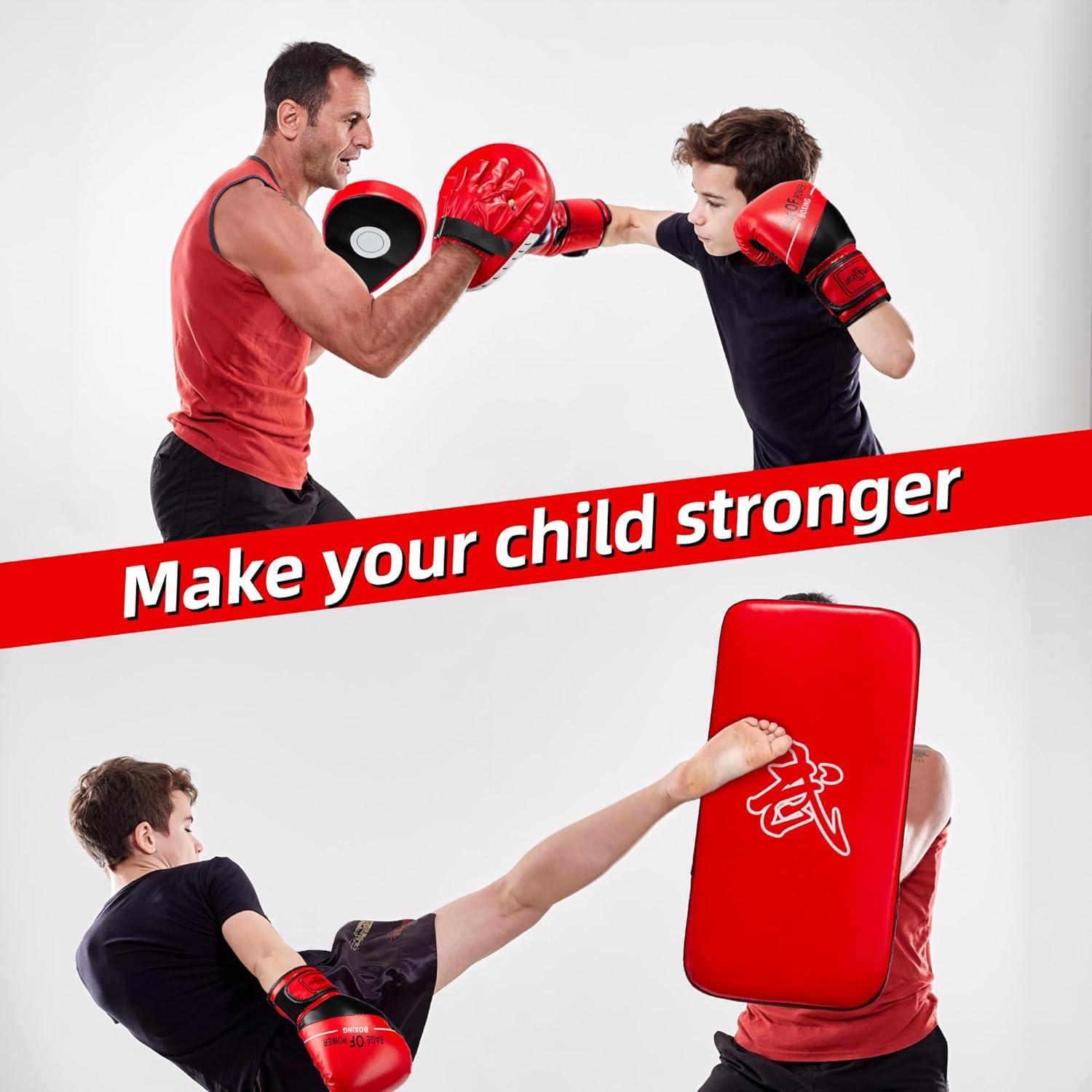 Set de Guantes de Boxeo ZERUIDM para Niños 4-en-1