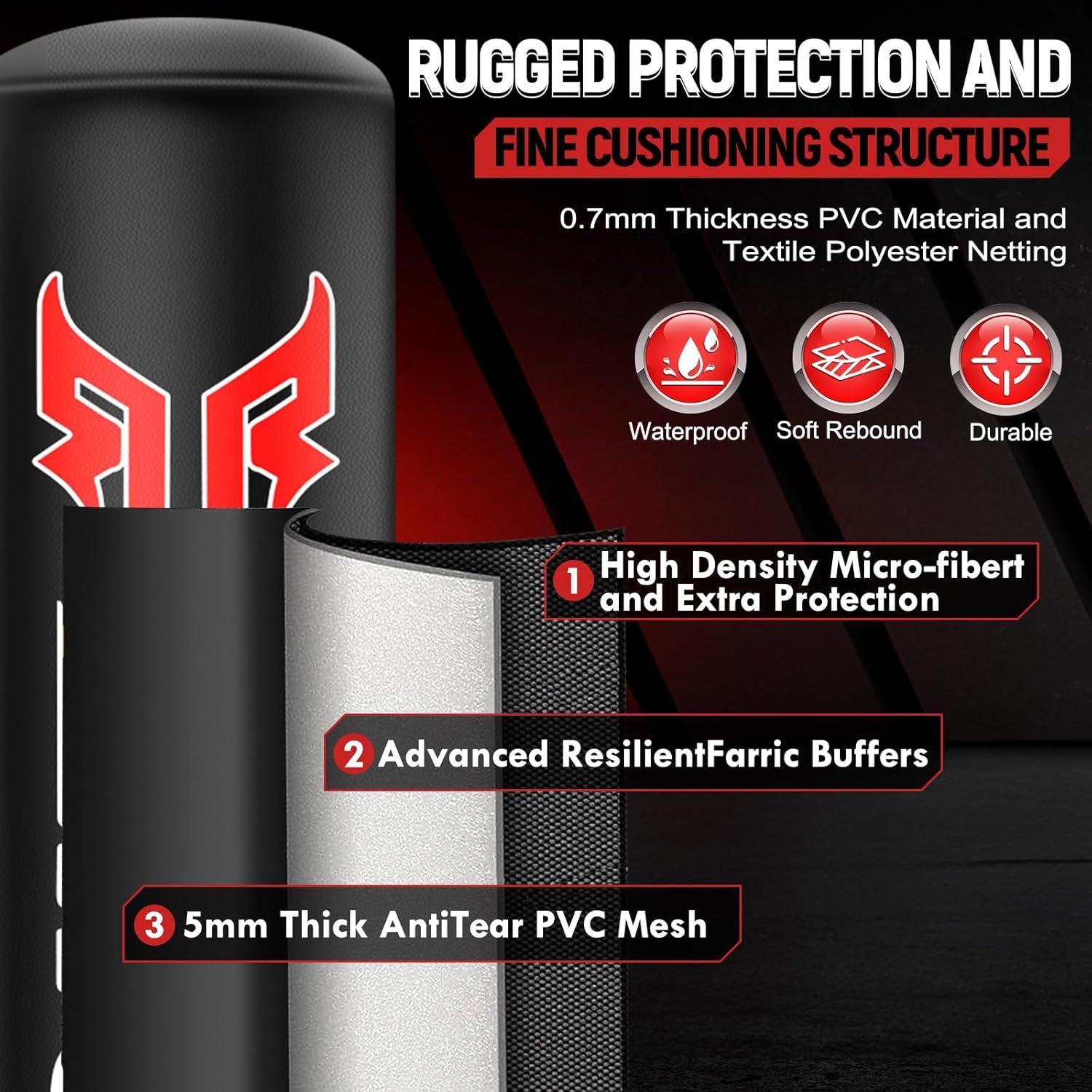 Saco de Boxeo Pesado YORWHIN 175 cm con Base y Guantes