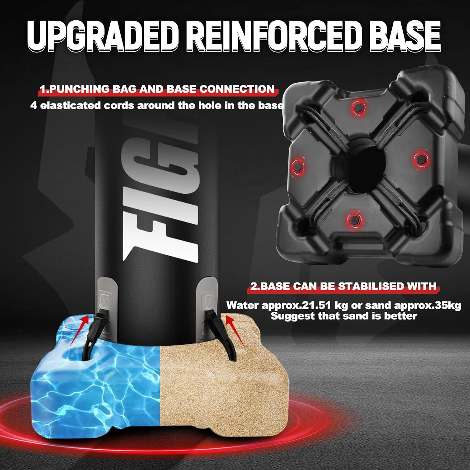 Saco de Boxeo Pesado YORWHIN 175 cm con Base y Guantes