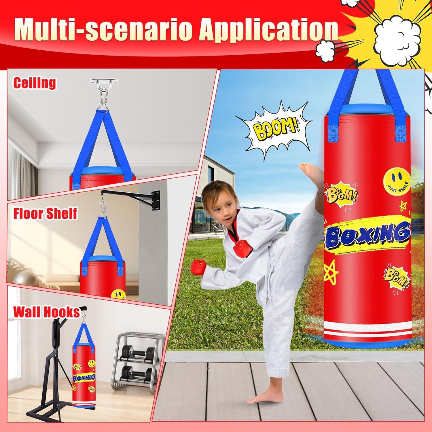 Saco de Boxeo Colgante YORWHIN 2FT para Niños con Guantes