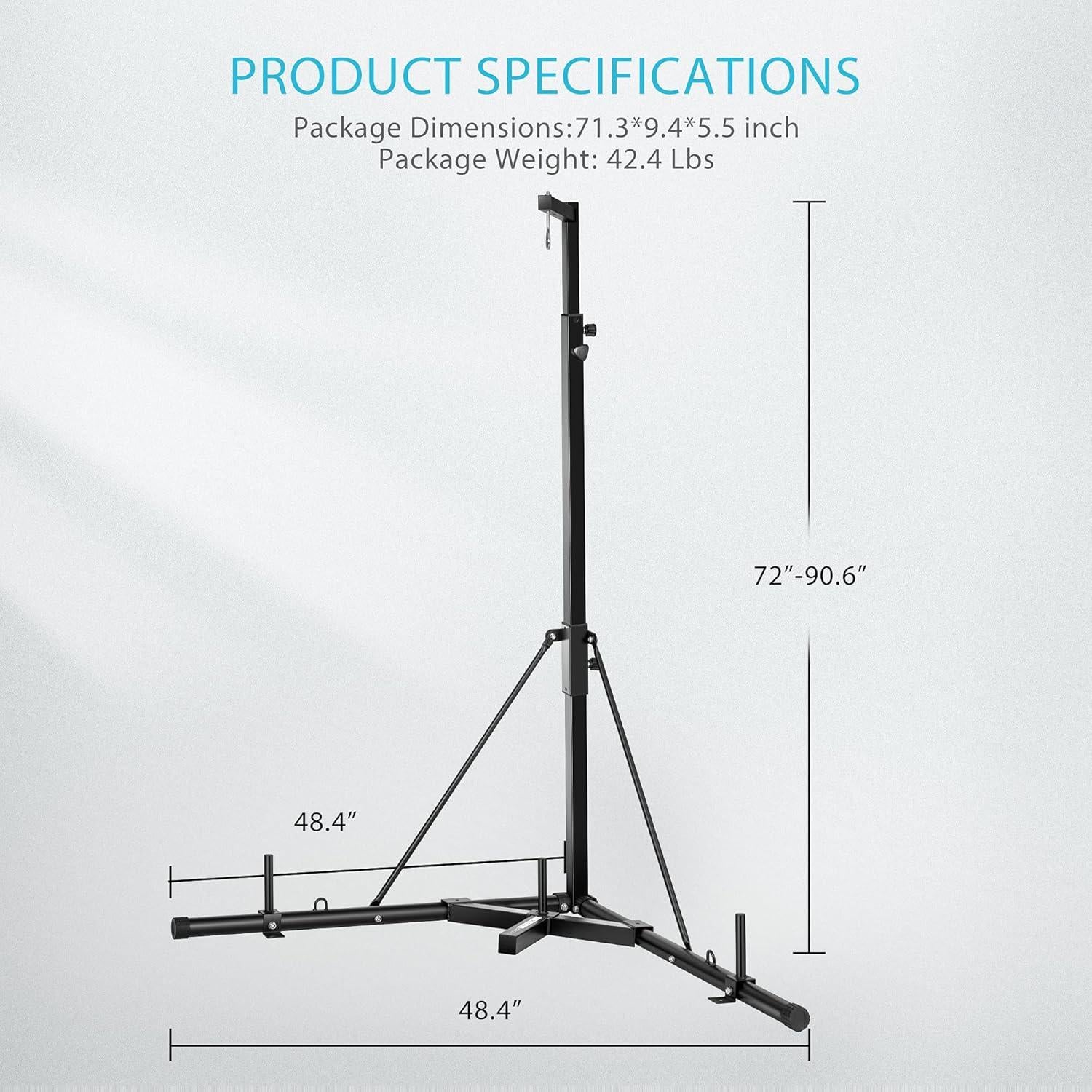 Soporte de Bolsa de Boxeo Plegable VIVOHOME Ajustable 60 kg