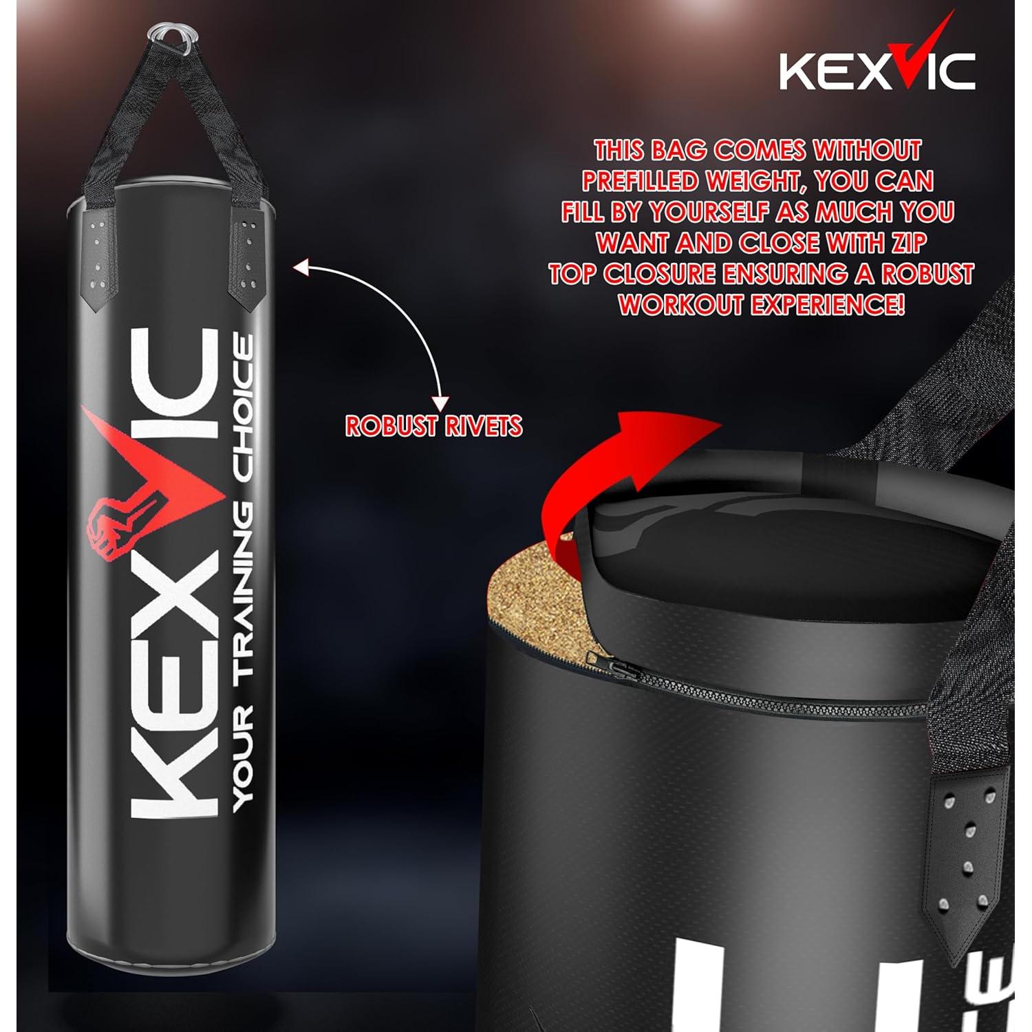 Saco de Boxeo KEXVIC 4FT + Guantes 12Oz + Accesorios