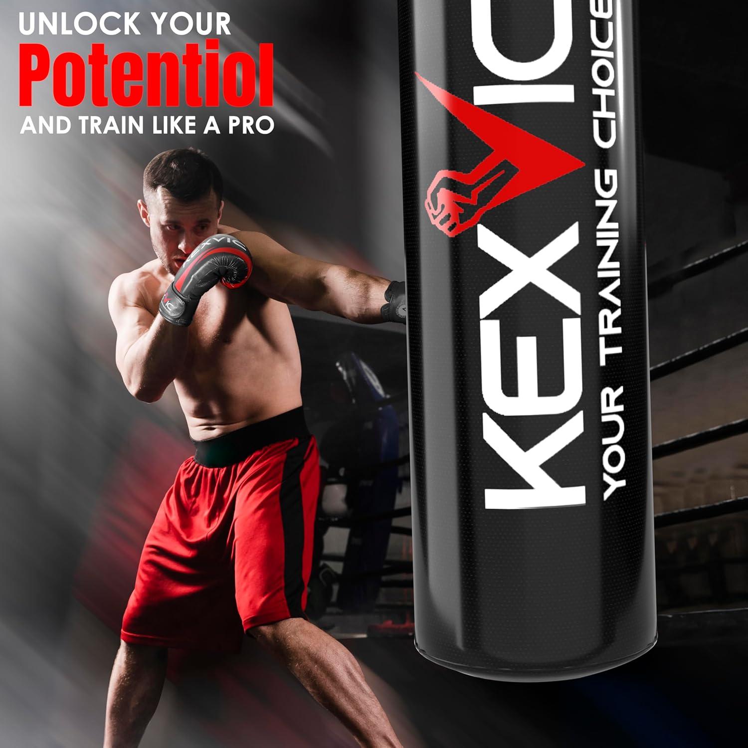 Saco de Boxeo KEXVIC 4FT + Guantes 12Oz + Accesorios