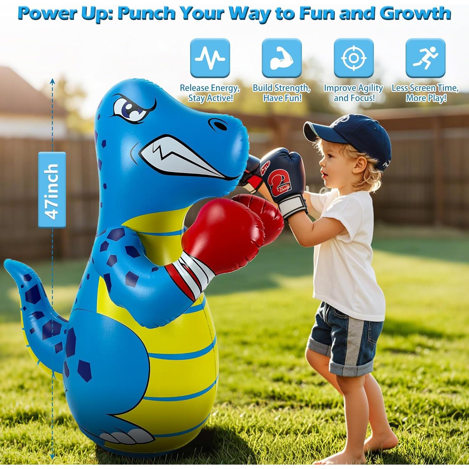 Saco de Boxeo Inflable Dinosaurio FloVogue 119 cm para Niños