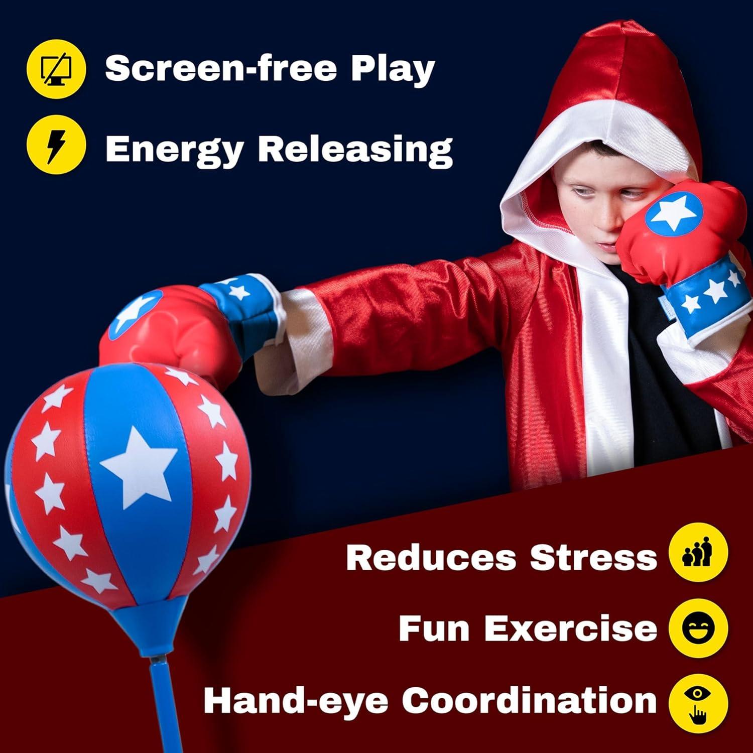 Saco de Boxeo Klevly Super Puncher Ajustable para Niños 3-8 Años