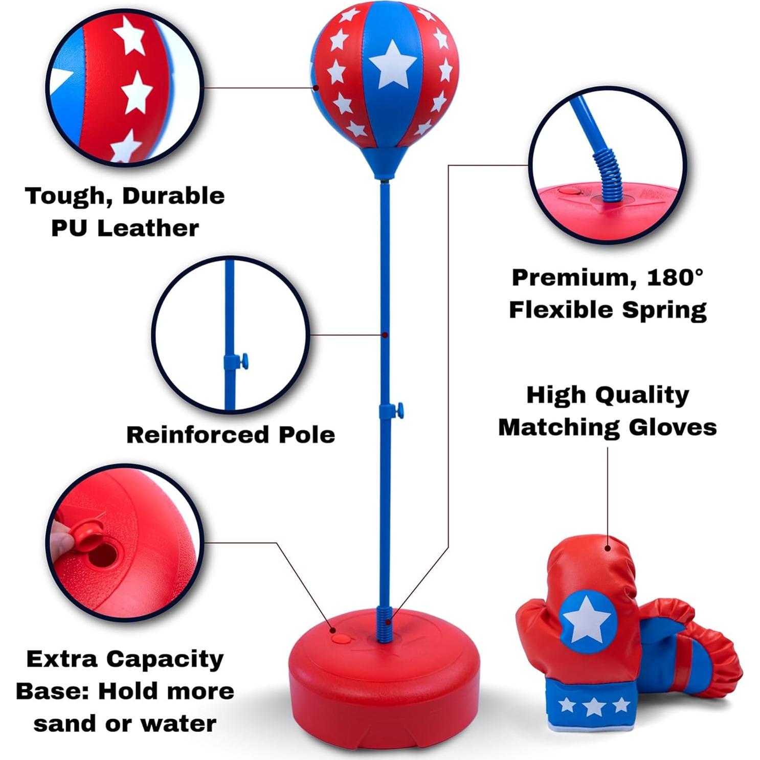 Saco de Boxeo Klevly Super Puncher Ajustable para Niños 3-8 Años