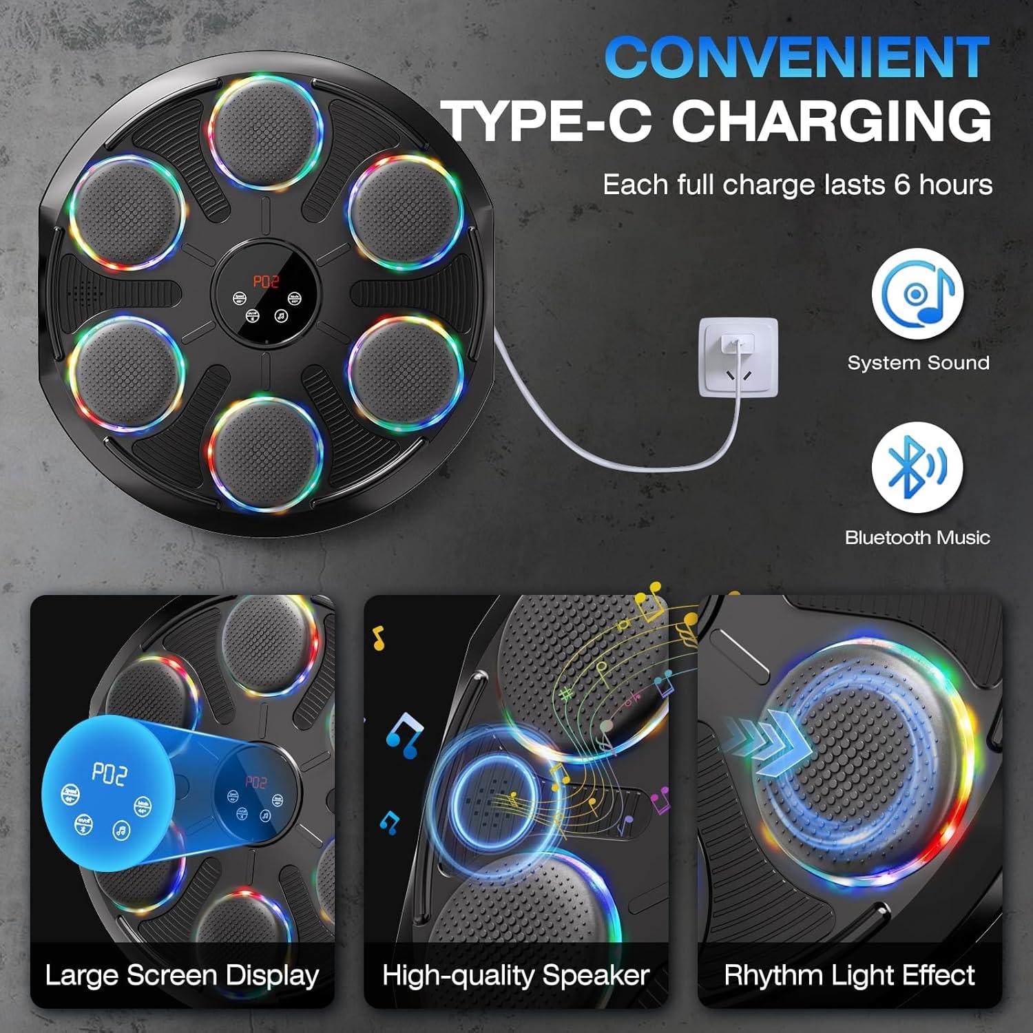 Máquina de Boxeo Musical WLSINJL 3320 con Guantes y Bluetooth