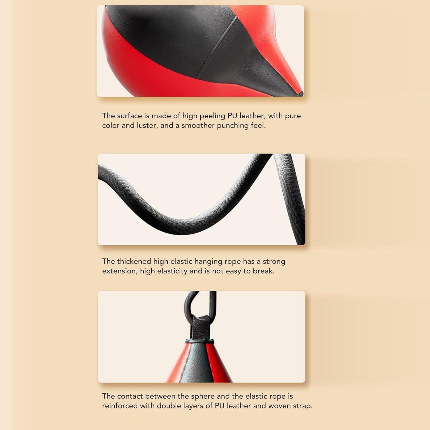 Saco de Boxeo Doble Extremo Fockety PU Ajustable 17cm