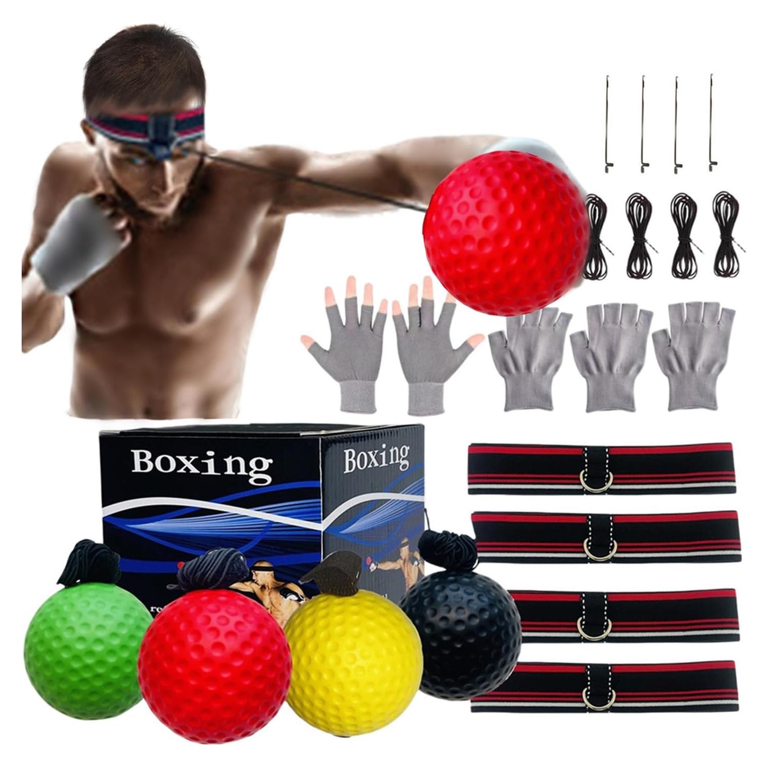 Conjunto de entrenamiento de boxeo KANGHUANG con 4 bolas y guantes