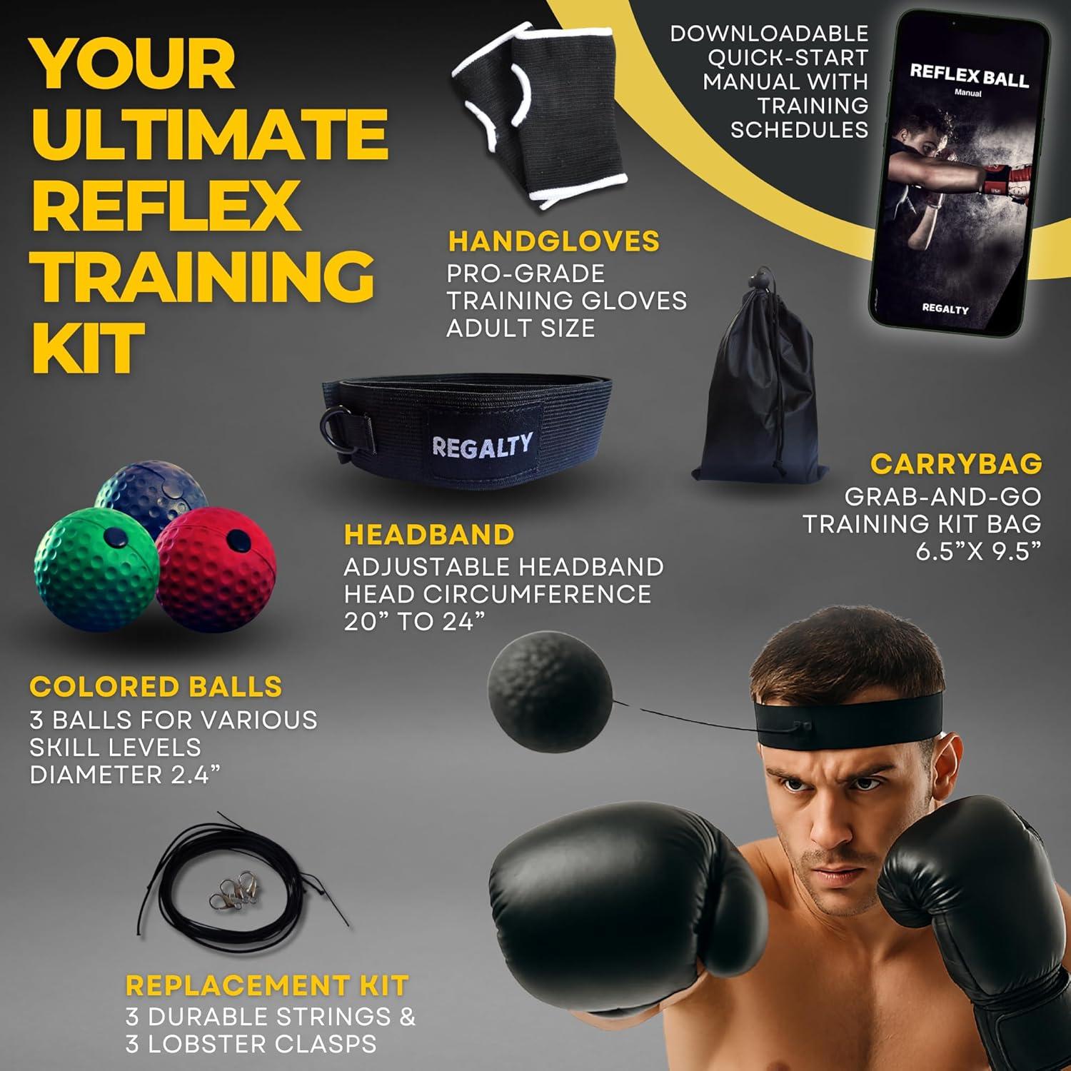 Juego de Pelotas de Reflexión de Boxeo REGALTY - Equipo Completo