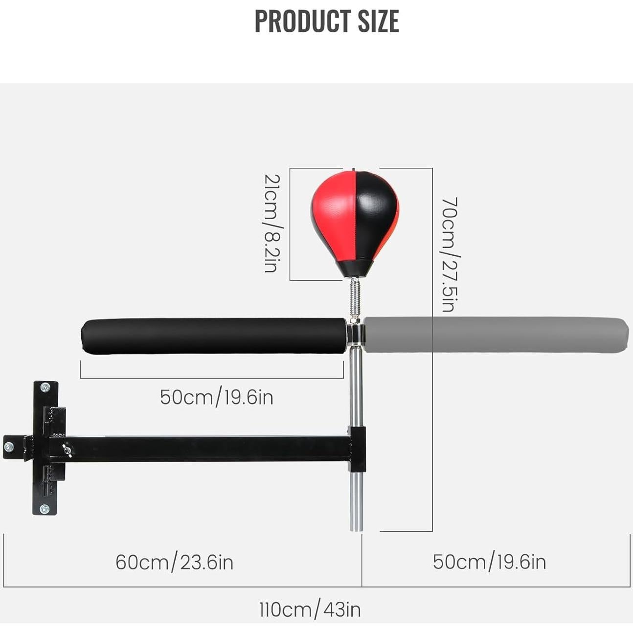 Barra Giratoria de Boxeo JELLYRATTBIT Montada en Pared 60x110cm